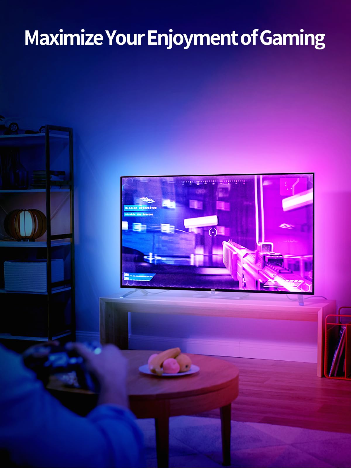 Kantutoe Led Lights For Tv, 19.68Ft Led Backlights For 65-80In Tv, Rgb Tv Backlight With Music Sync Bluetooth App And Remote Con