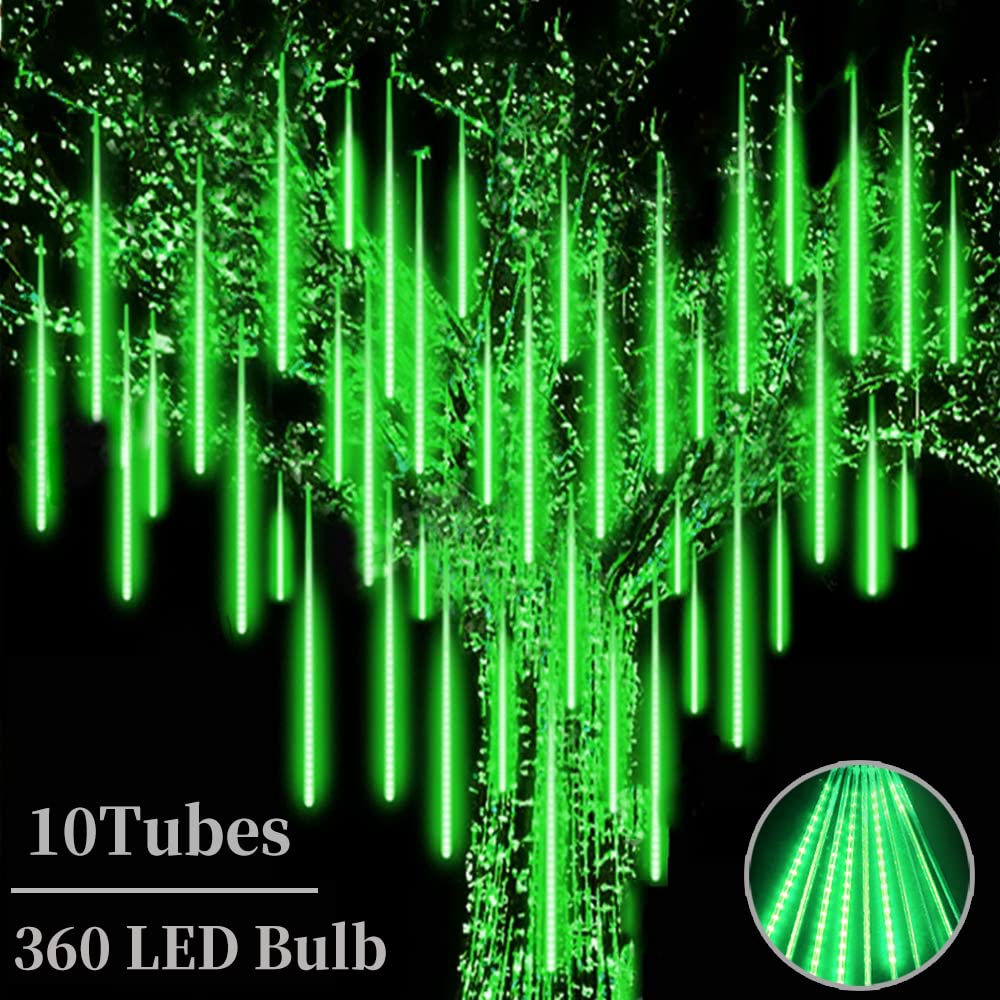 Roytong High Brightness 10 Tube 12 Inch 360 Led Meteor Shower Rain Lights Cascading Falling Rain Outdoor Light For Christmas Tree Decoration Snow Falling