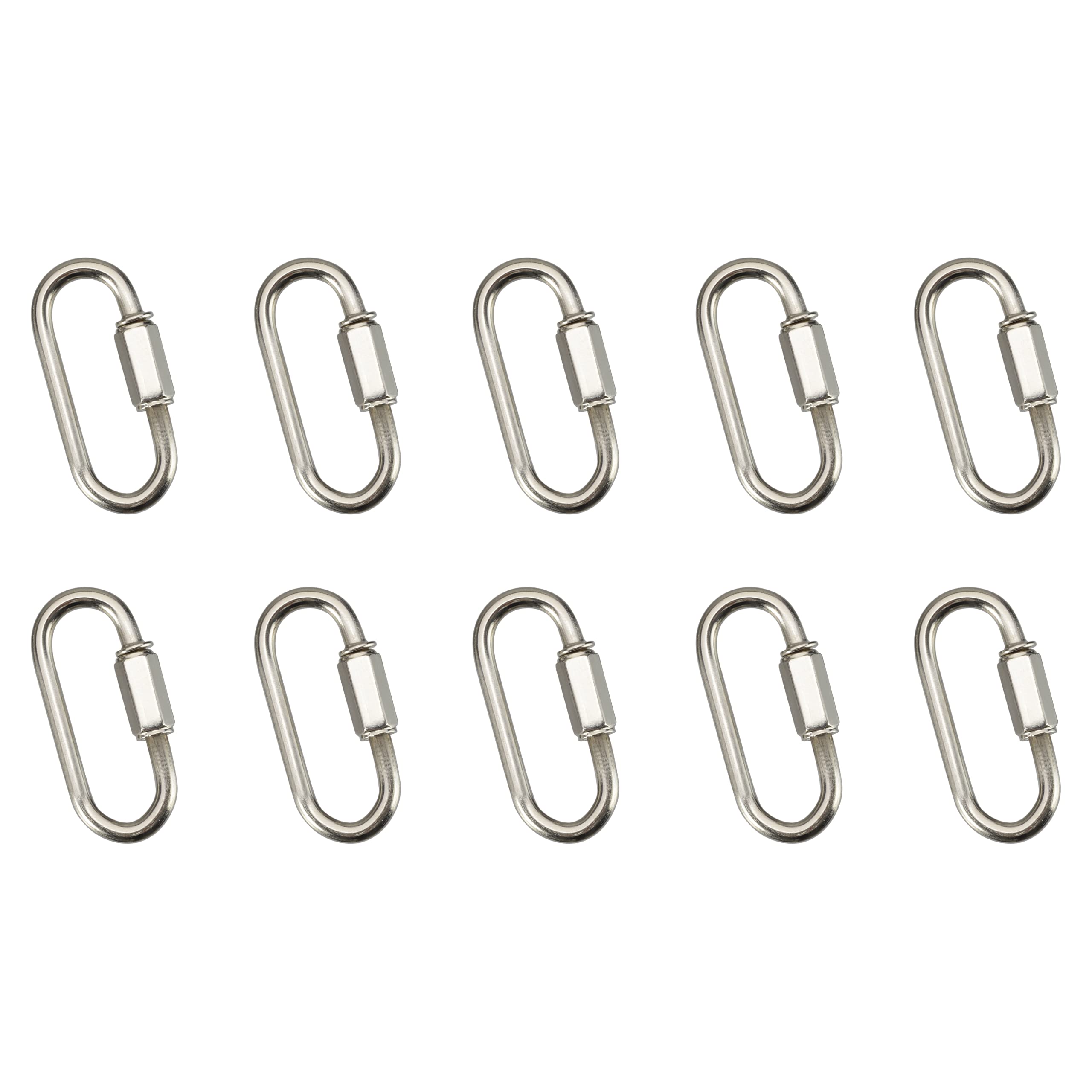 Aspen Creative 21112-11,10 Pack Heavy Duty Chain Connecting Link.Size:1-3/4L x 3/4 W. Finish:Nickel.Gauge:4mm.