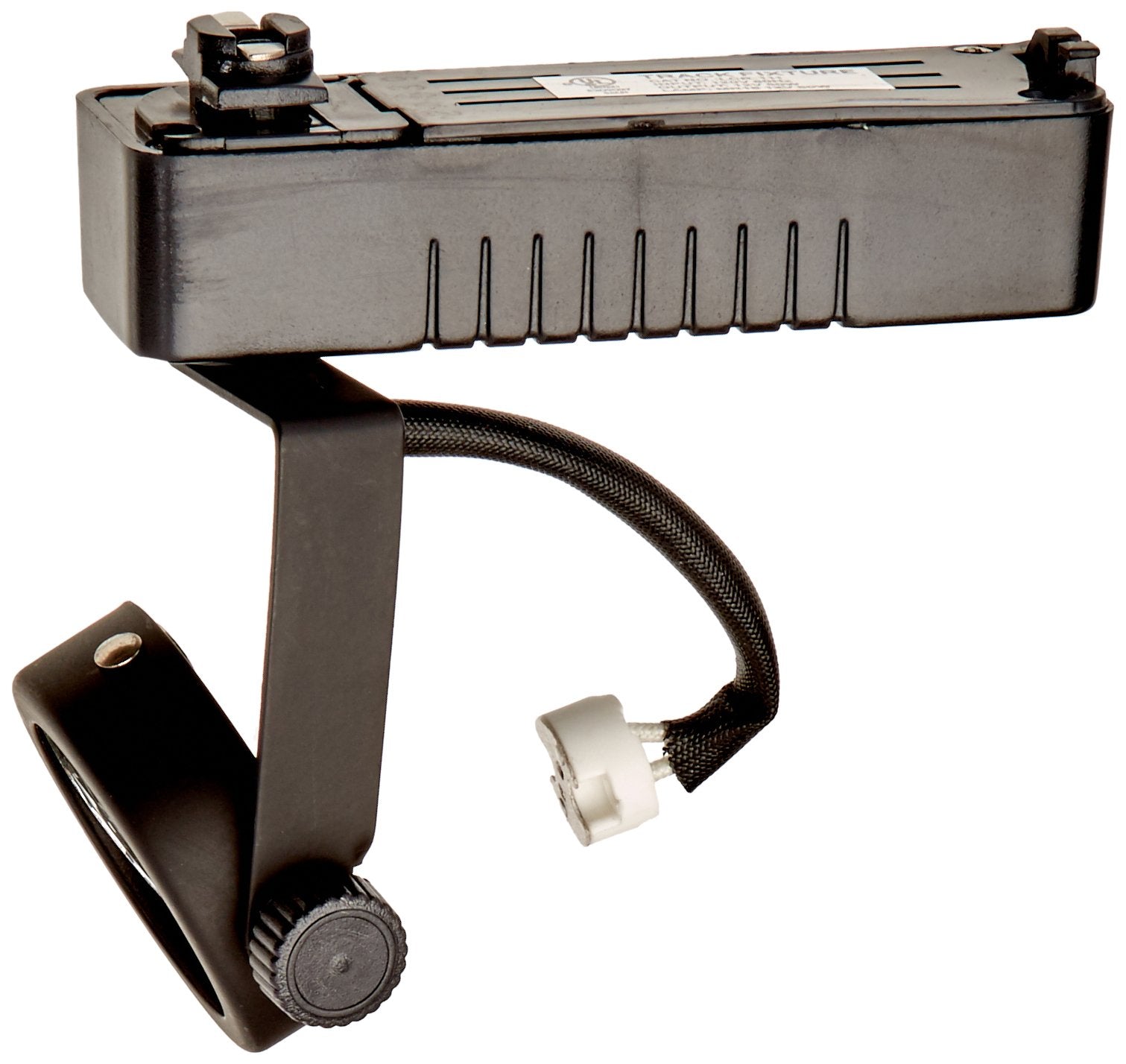 Jesco Lighting Mini Deco Low Voltage Track Head, 50W, 110V, Alloy Steel, Black, Model LLV13250BK