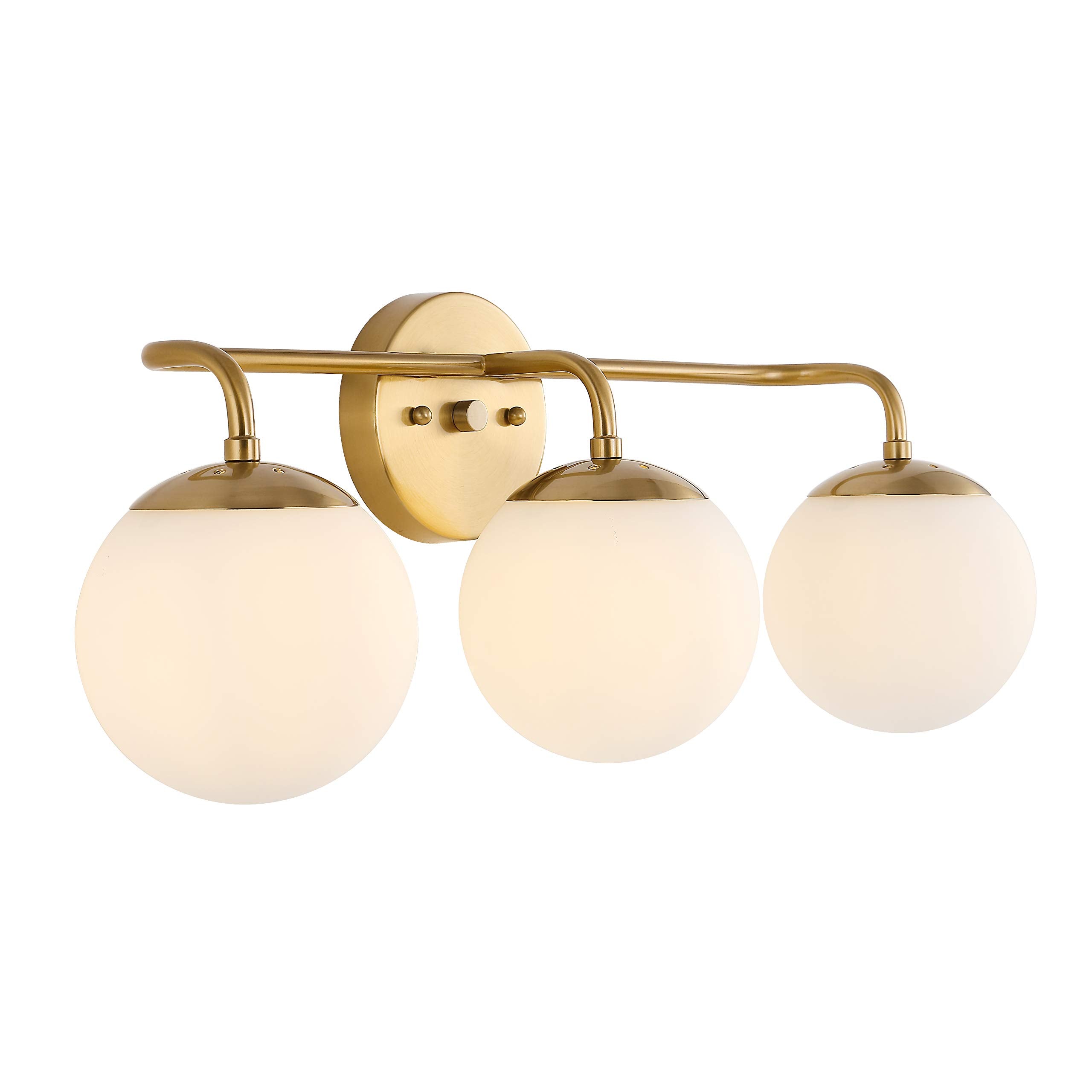 Jonathan Y Jyl3536A Louis Parisian Globe 25'' 3-Light Metal/Frosted Glass Modern Contemporary Led Vanity Midcentury Glam 2700K L