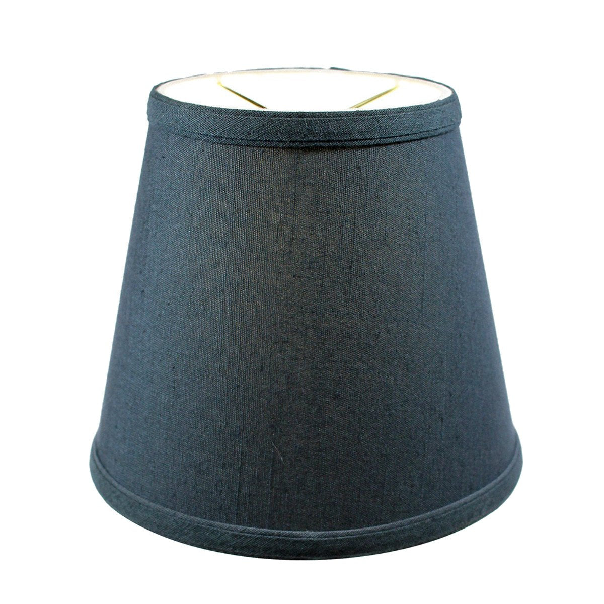 HomeConcept 5x8x7 Textured Slate Blue Hard Back Lampshade Clip On Fitter for Small Table & Desk Lamps