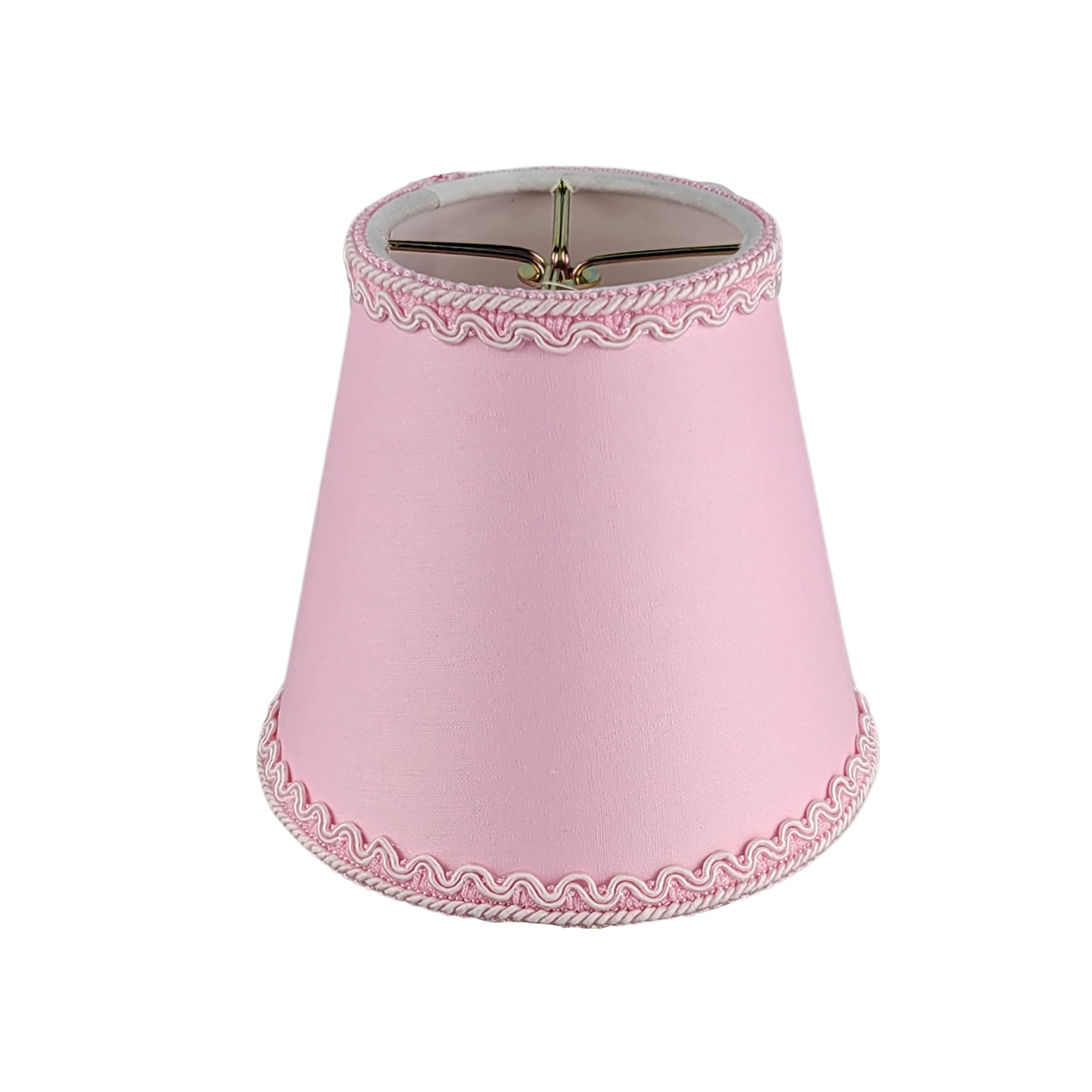 Royal Designs, Inc. Empire Chandelier Lamp Shade With Decorative Trim Flame Clip Fitter, Cso-1042-5Pnk, 3 X 5 X 4.5, Pink, 1 Pack