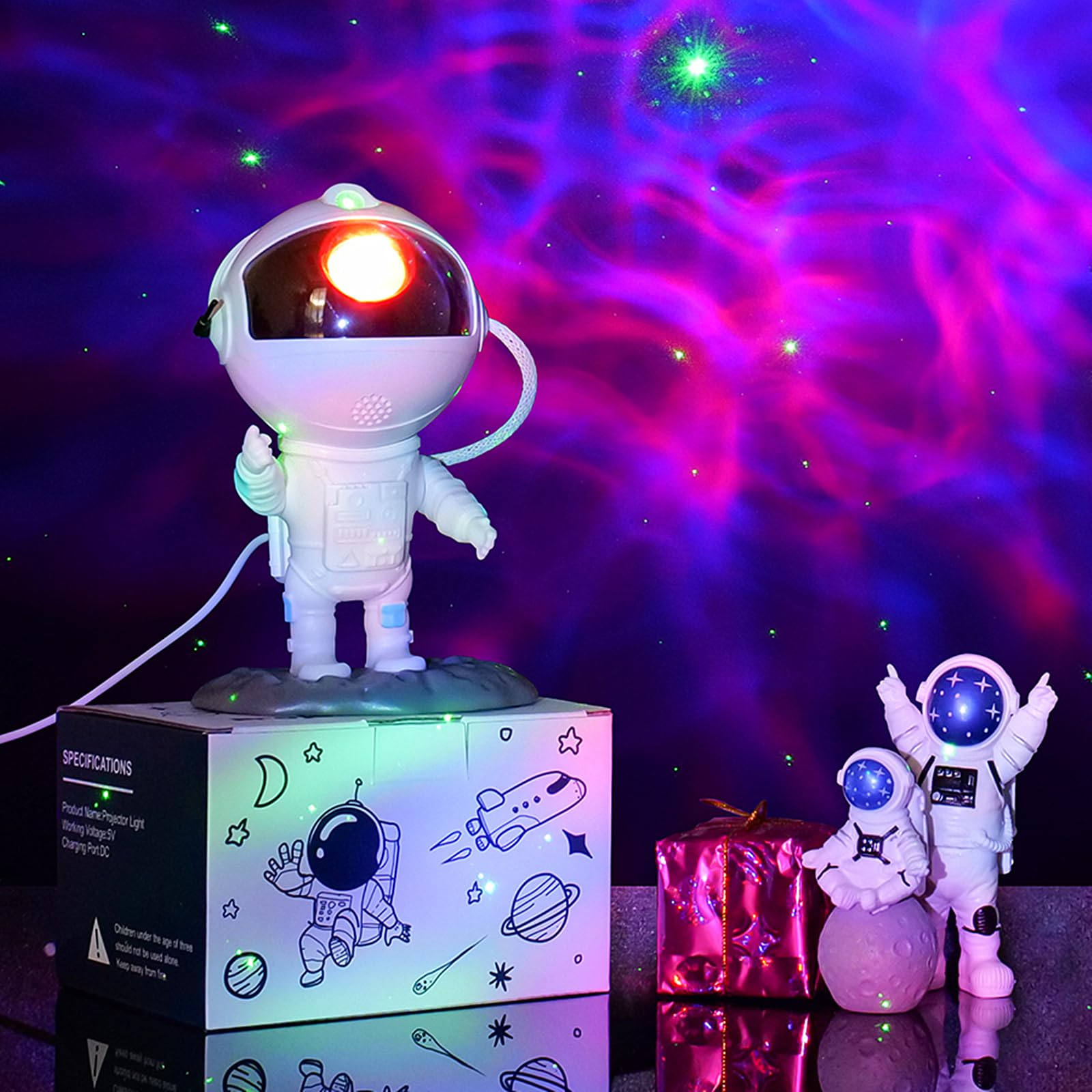 Astronaut Galaxy Projector, Star Projector, Astronaut Light Projector With 8 Colors Led Nebula, Starry Night Light Projector Wit