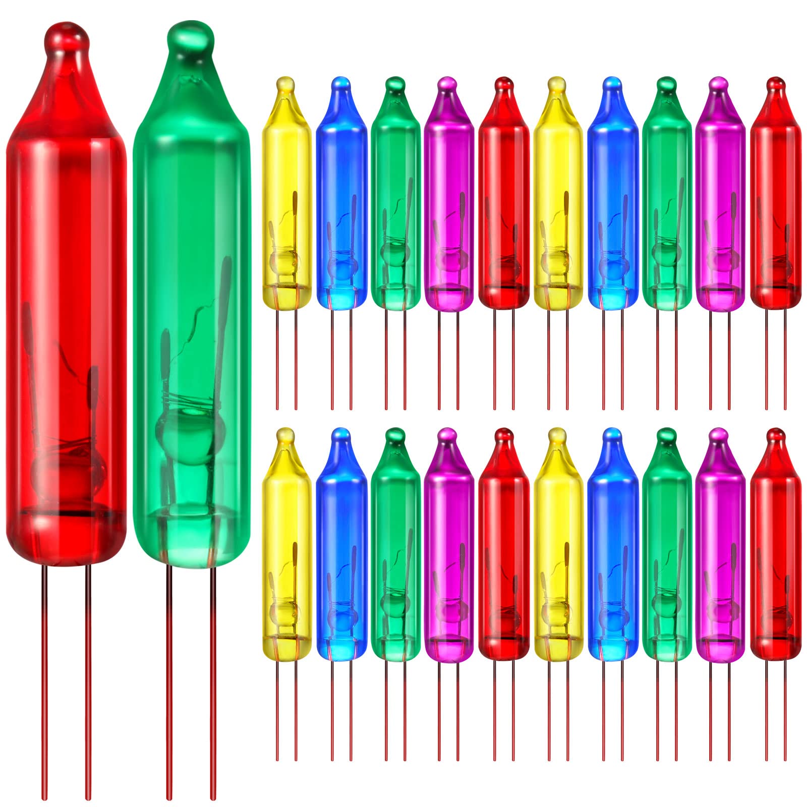 Remagr 70 Pcs 3.5v Christmas Mini Light Bulbs Xmas Holiday Incandescent Wire String Lights Clear Replacement Bulbs for Christmas