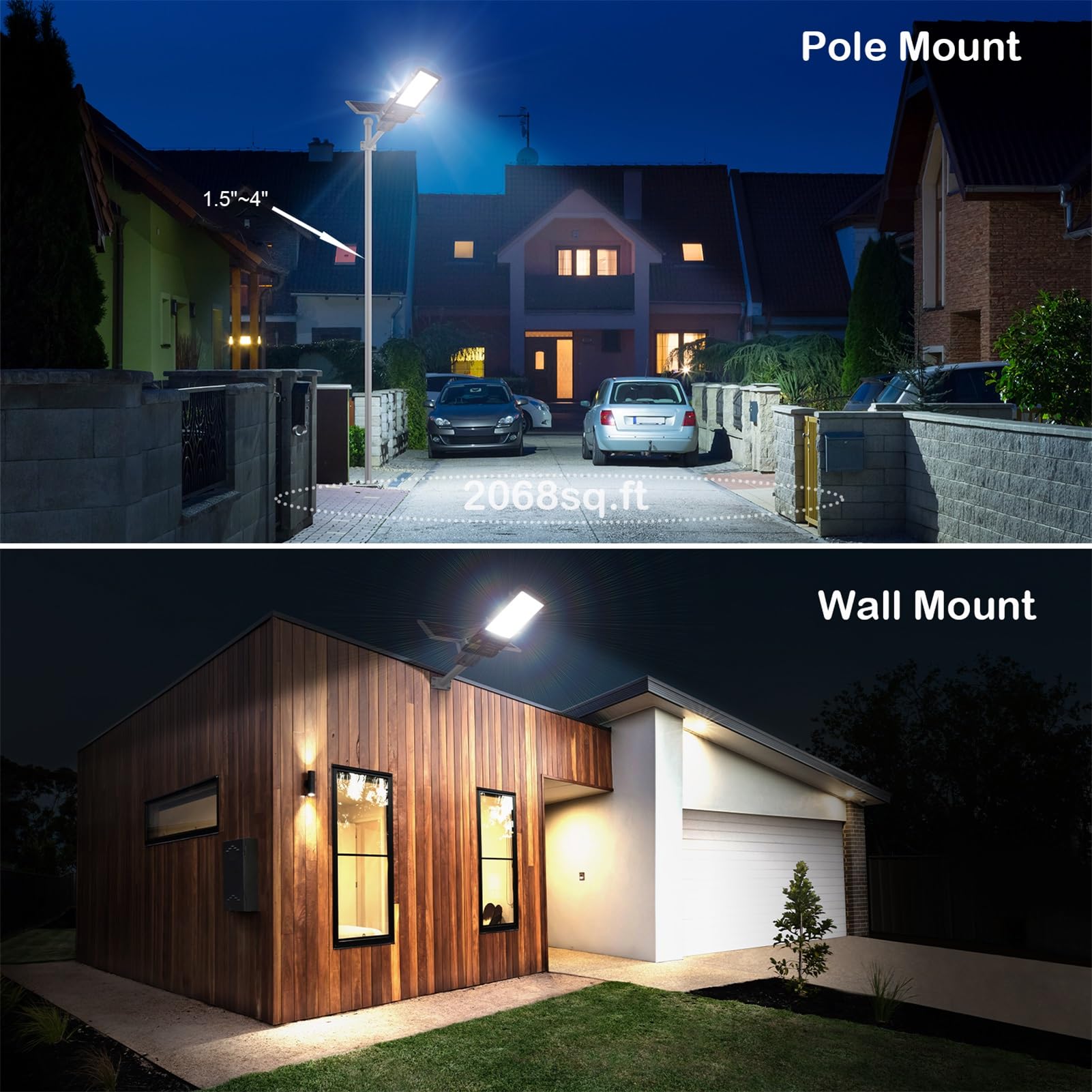Tfkk 6000W Solar Street Light, 600000Lm Light Sensor Solar Lights For Outside, Ip66 Waterproof Dusk To Dawn Solar Security Flood