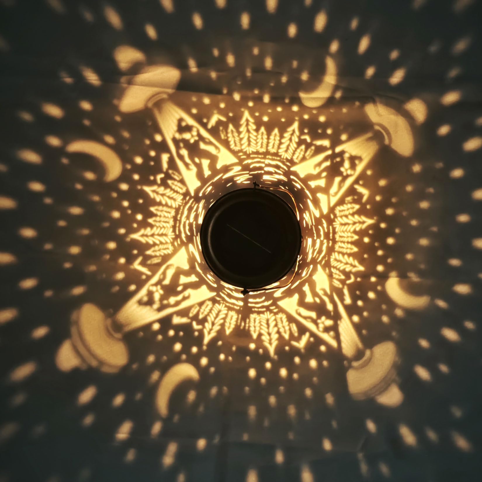 Bigfoot Solar Lanterns Outdoor Waterproof Hanging Lights Ufo Sasquatch Gifts For Men Women Metal Decorative Led Lanterns For Yar