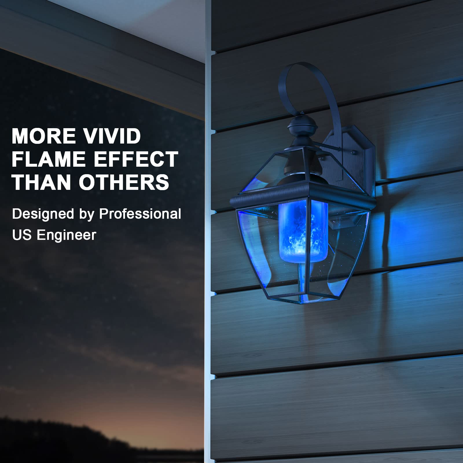 Hompavo Led Flame Light Bulbs, Purple Flickering E26/E27 For Halloween & Christmas (2 Pack)