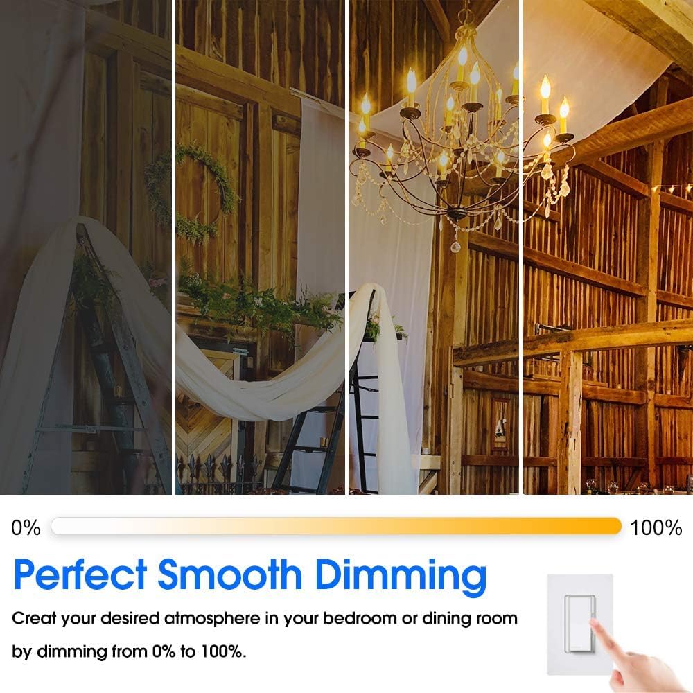 Energetic 12 Pack Dimmable Candelabra Led Light Bulb, Ca11 Shape,Flame Tip Style, 60 Watt Equivalent, 4000K Cool White, E12 Base