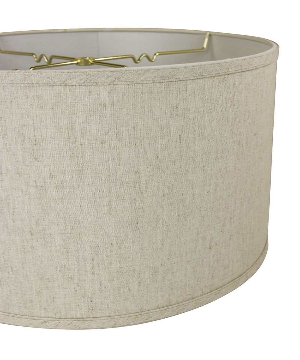 18X18X10 Textured Oatmeal Shallow Drum Lampshade With Brass Spider Fitter - Perfect For Table And Floor Lamps - Extra Large, Tex