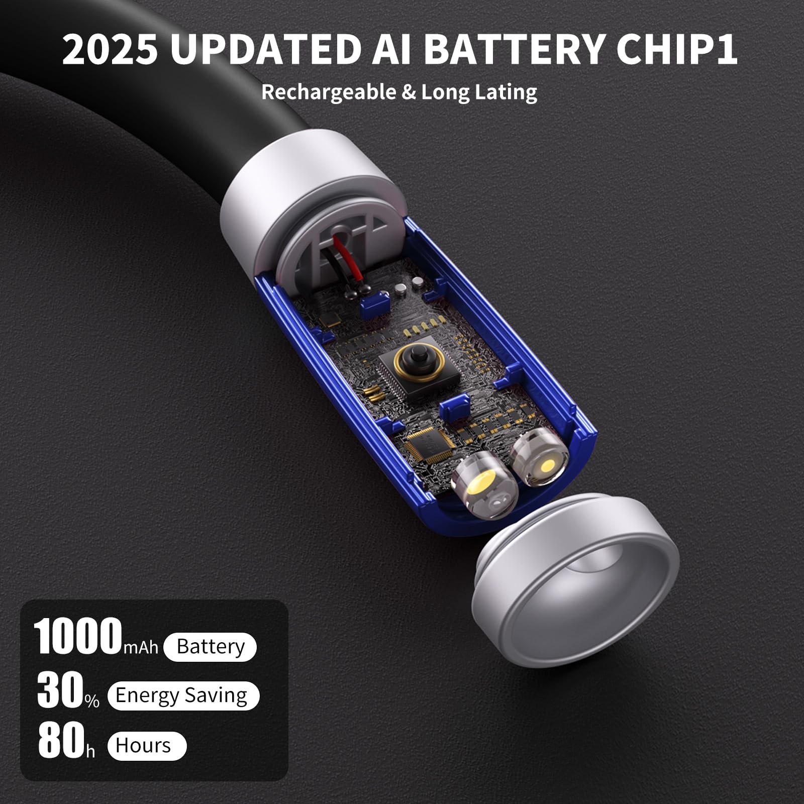 LUXJET Book Light - USB Rechargeable, Adjustable Brightness, 360° Flexible Arm, Cold White Light, Dark Blue, Model LXJ-Book Lights