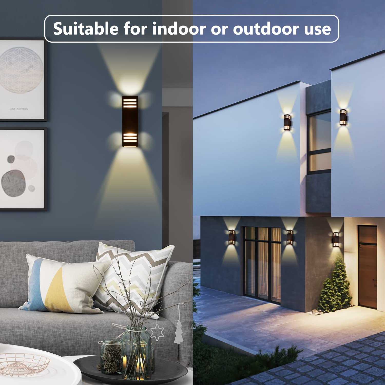 Housen Solutions Outdoor Wall Lights, Ip65 Waterproof, Oil Rubbed Bronze Aluminum Fixture