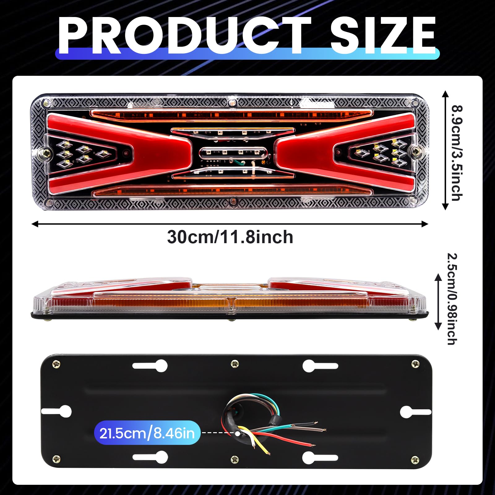 Xuzimaoyi Trailer Light Kit, Led Trailer Light Kit 24V Waterproof Brake Reverse Turn Signal Light Led Trailer Tail Light For Tru