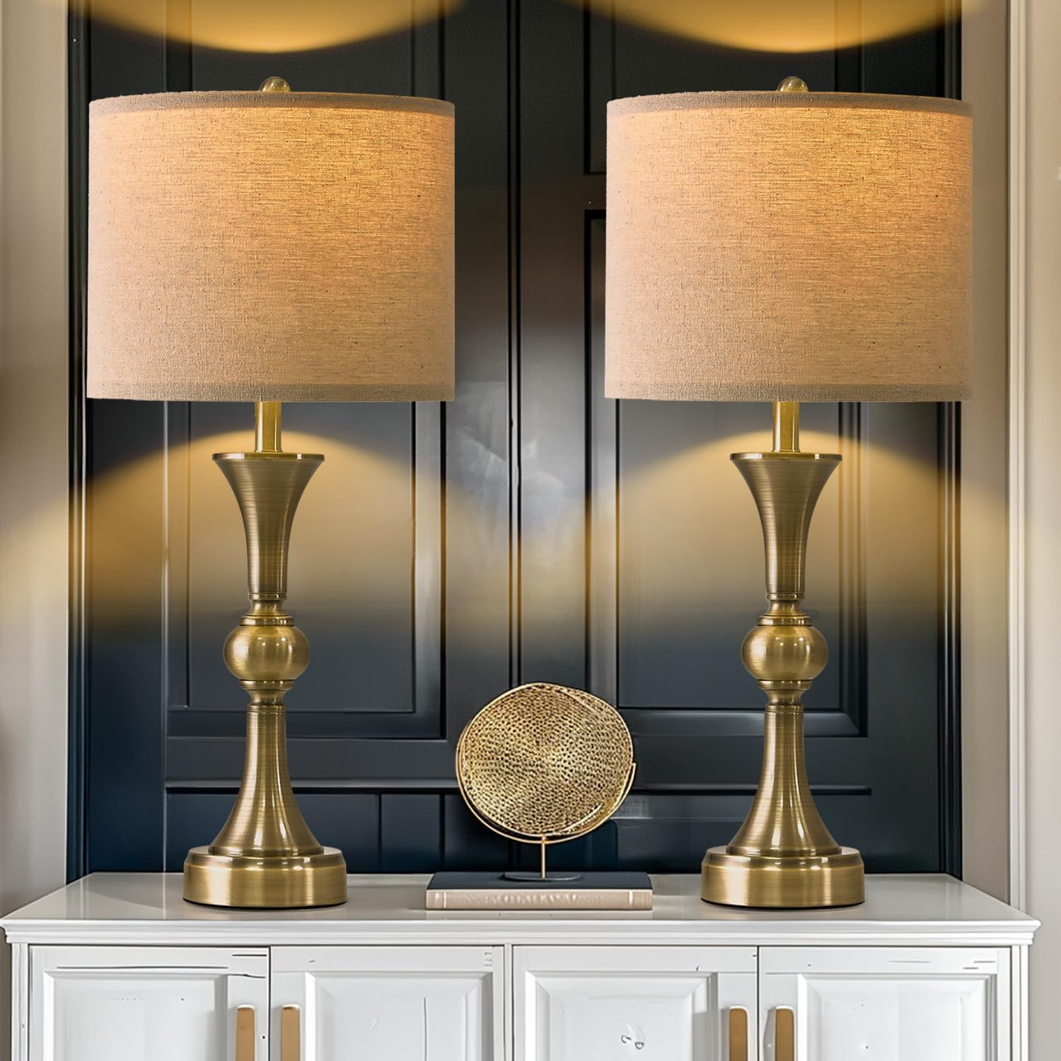 Oyears 28'' Table Lamps For Living Room Set Of 2, Bedside Lamps For Night Stands Bedroom Lamps Farmhouse Lamp End Table Bed Side