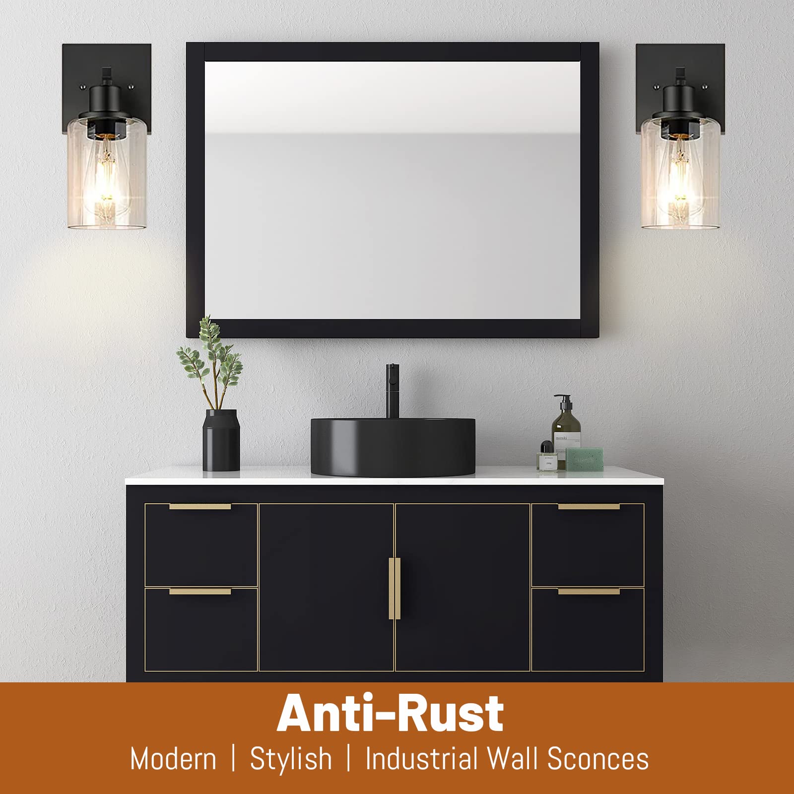 Sangfor Wall Sconce,Matte Black Wall Sconces Set Of Two,Sconces Wall Decor Set Of 2,Vanity Wall Lights,Wall Sconces,Sconces Wall Lighting For Living Room
