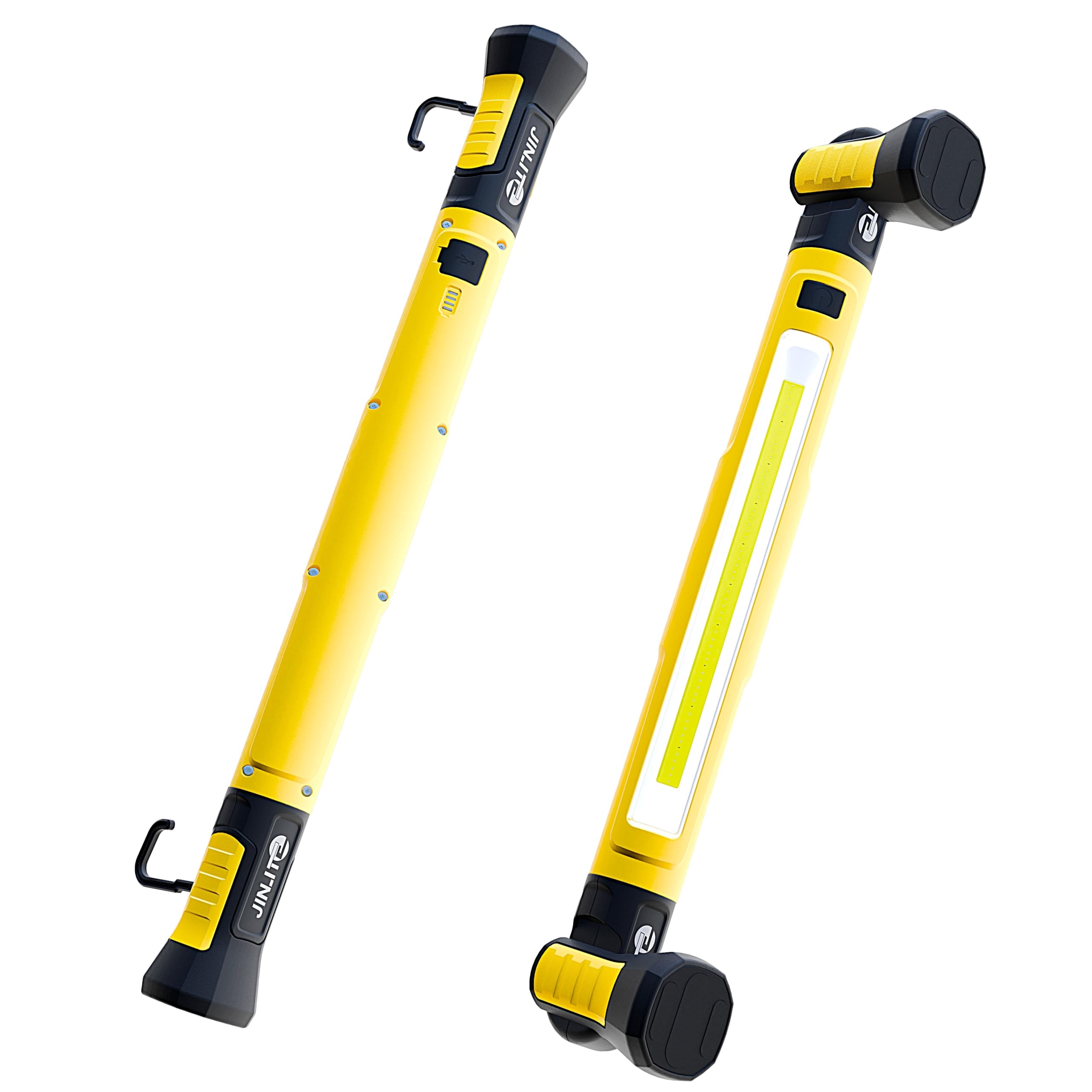 JINLITE Magnetic Work Light - 3000LM Rechargeable LED Work Light Bar  5200mAh Under Hood Mechanic Light for Garage  Workshop  Vehicle Inspection (1 Pack  Yellow)