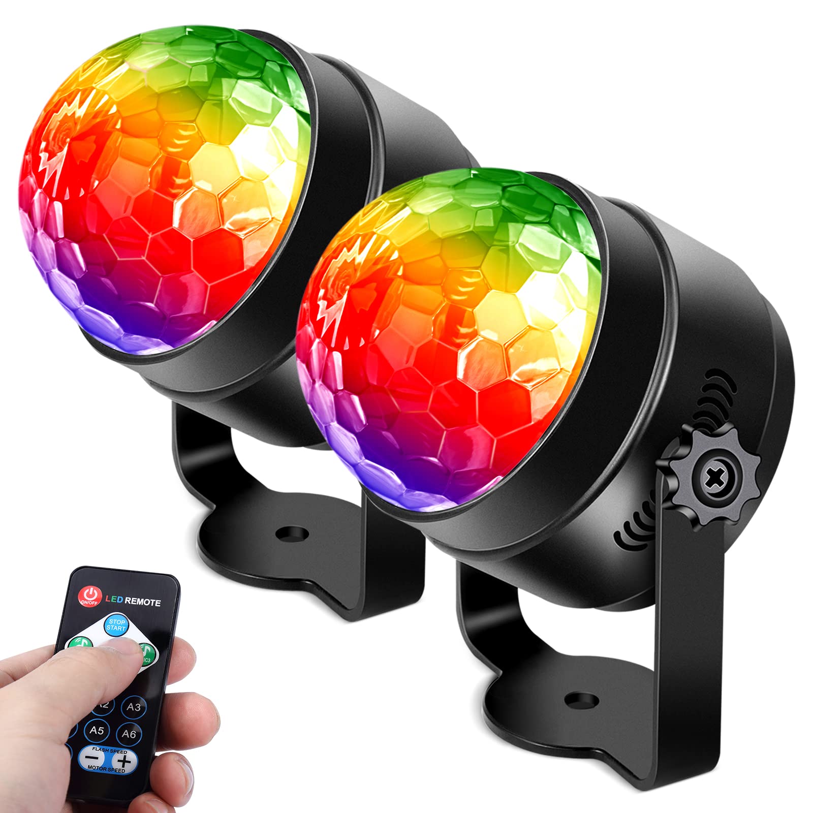 Litake Party Lights,Strobe Lights for Parties,Sound Activated Disco Ball Lights with Remote,RGB 7 Colors Changing Disco DJ Light