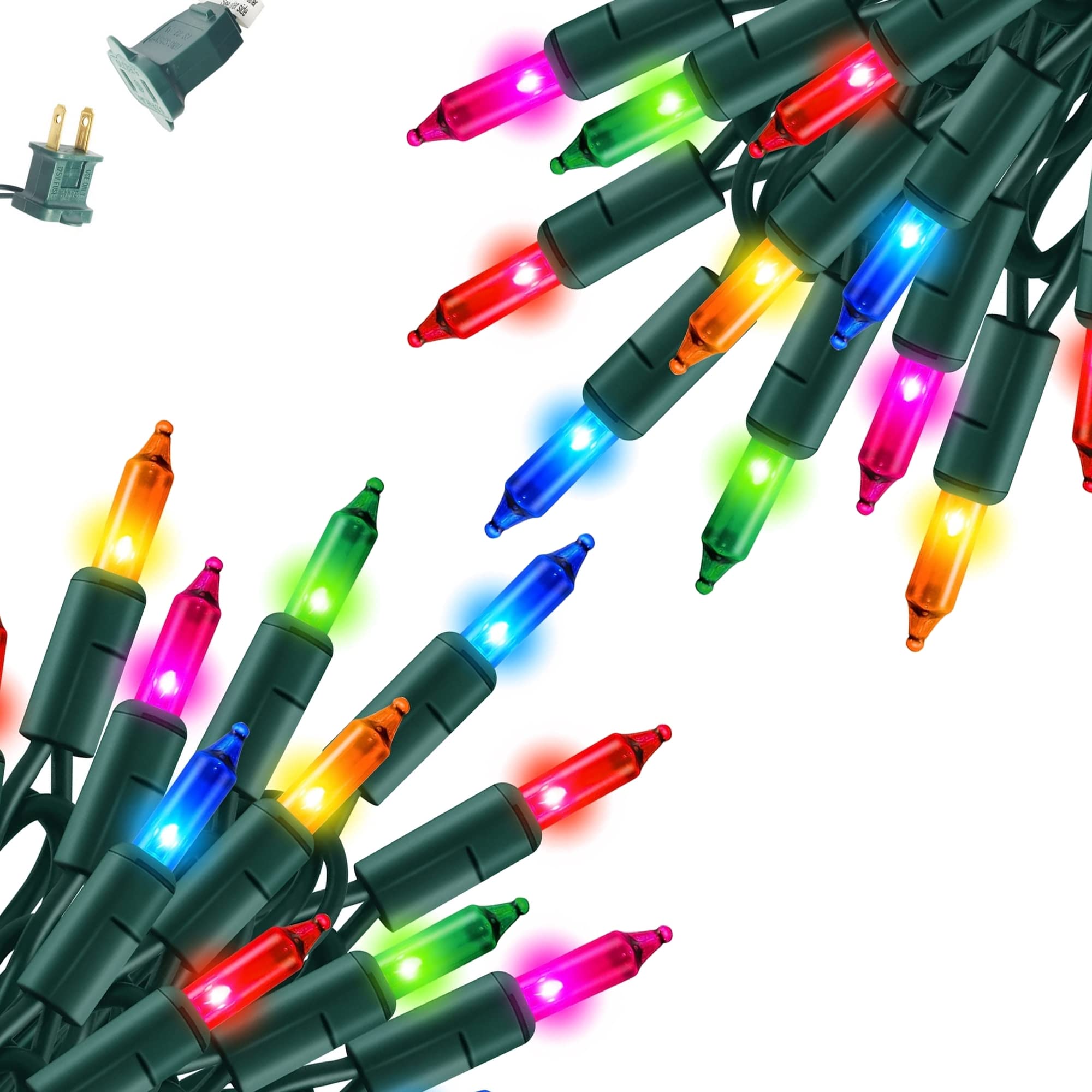 Dazzle Bright 40FT Waterproof Mini String Lights, 200 Count, Multicolor, Model ZF-100-2/SB
