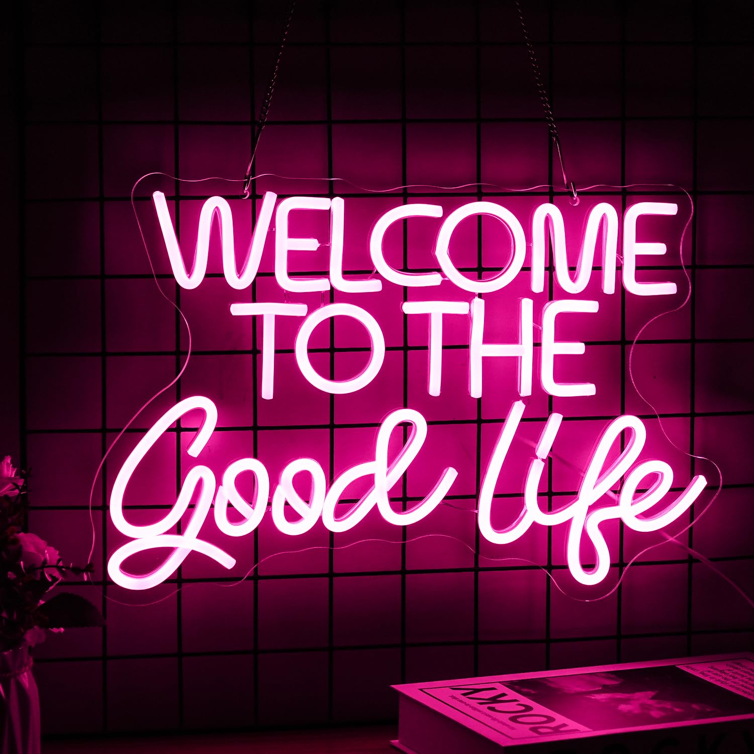 LISIGNVE Neon Sign LED Light - Dimmable Acrylic Wall Decor - 16.5inx11in - Pink - Ideal for Bedroom, Kids Room, Birthday Parties, Bar