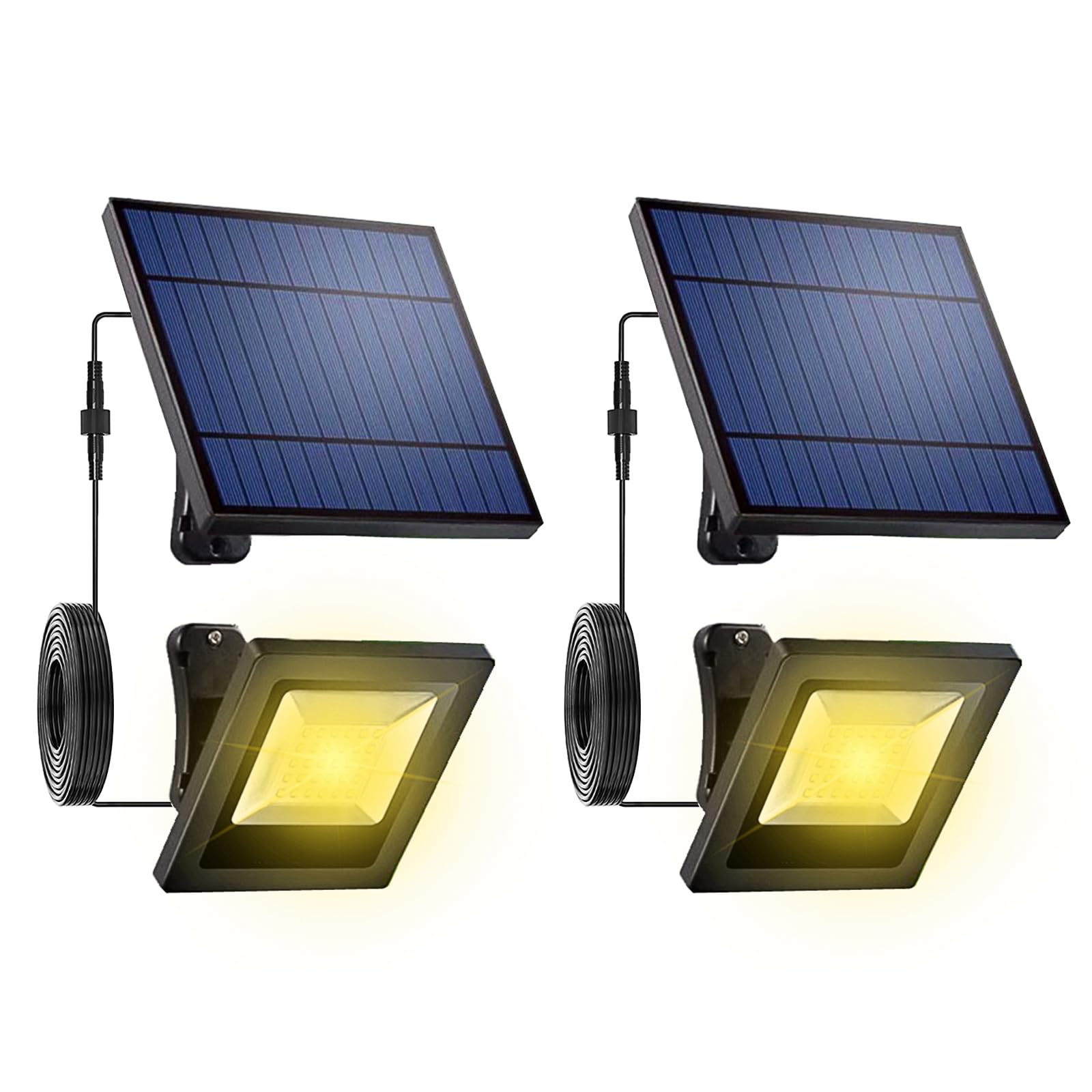 Ousam LED Solar Spotlights Outdoor, Waterproof, 16FT Cable, Dusk to Dawn, Warm White, 2 Pack, Model 19020502X2
