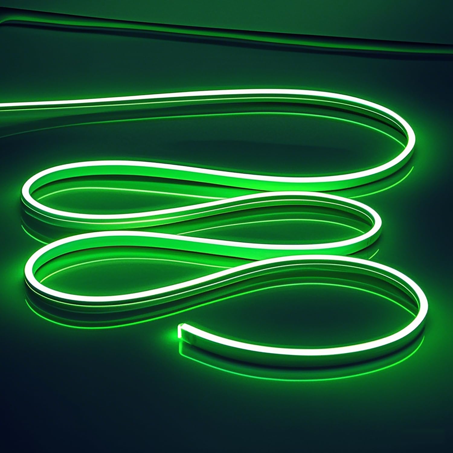 OWOFYDR Neon Band Lights - Bright and Durable Neon Rope Lights 16.4ft/5m for Lighting Decoration Indoors Outdoors[No Power Adapter] Light Band Green