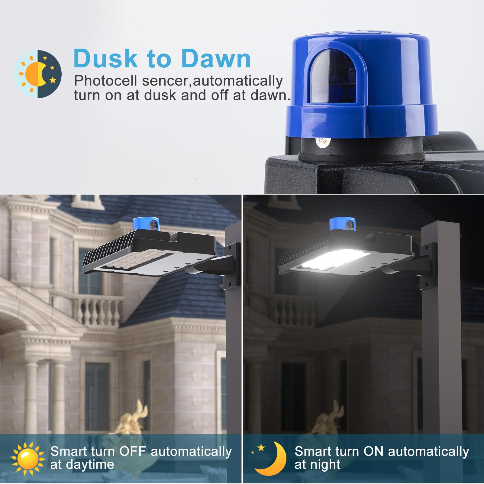 Lightdot 120W Led Parking Lot Lighting 16800Lm (Eqv 400W Hm/Hps) 5000K Parking Lot Lights With Photocell  Etl Listed Led Pole Light Outdoor Street Light With Arm Mount- 6Pack