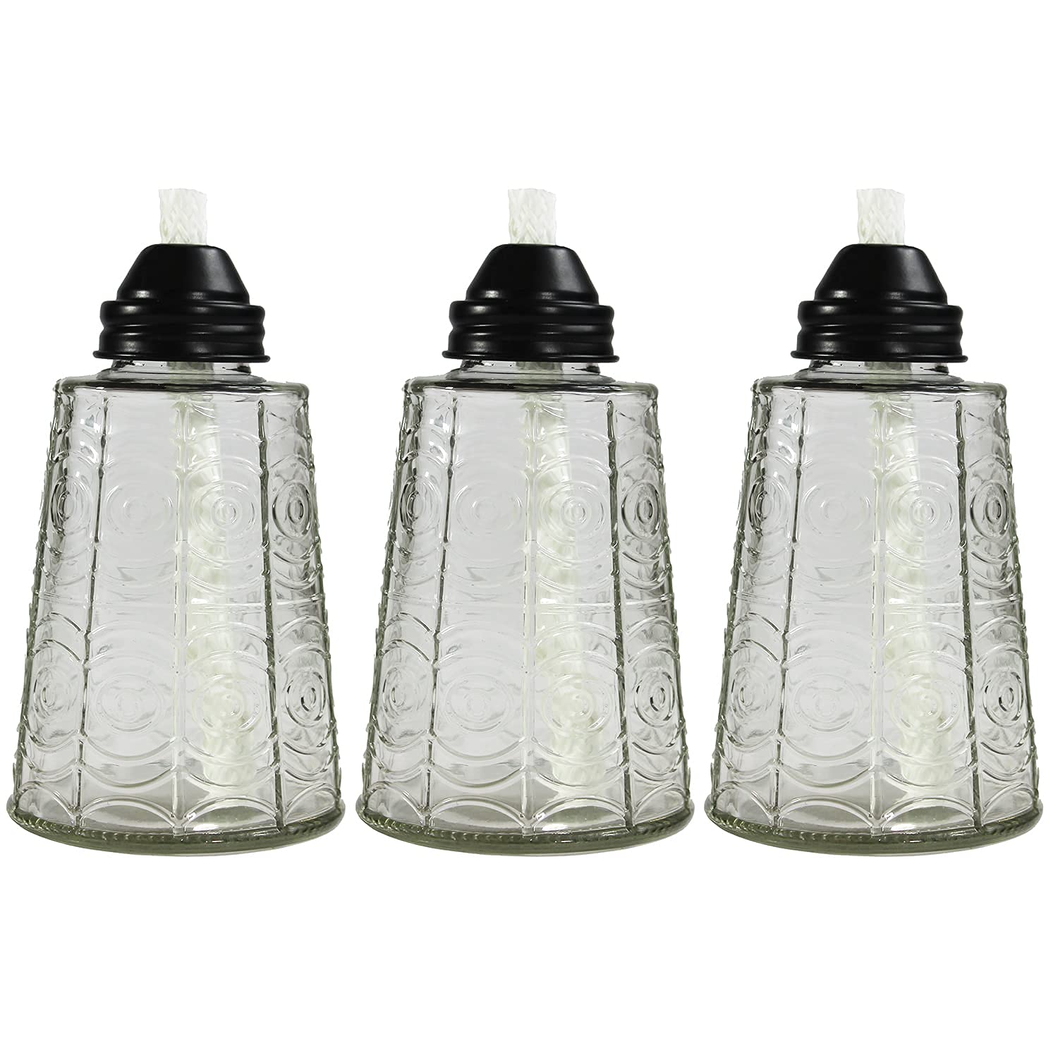 Seraphic Citronella Table Top Torches, 16Oz Glass Candles For Outdoor Patio, Set Of 3