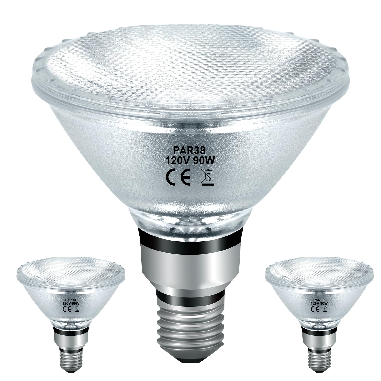 Jaenmsa 90 Watt Outdoor Floodlight Bulbs Par38, 120V 90W Halogen Flood Light Bulbs Dimmable, 2 Pack Indoor/Outdoor Floodlight Bu