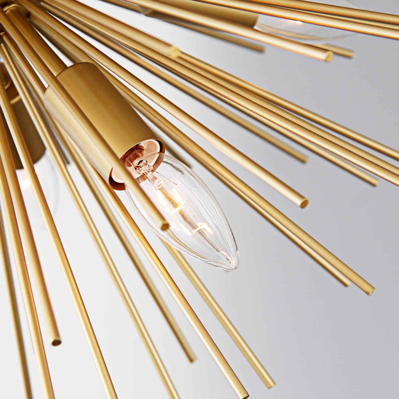 ZIRALIO Modern Gold Sputnik Chandelier 24" 9-Lights Geometric Starburst Light Fixture for Dining Room, Kitchen, Bedroom, Living Room