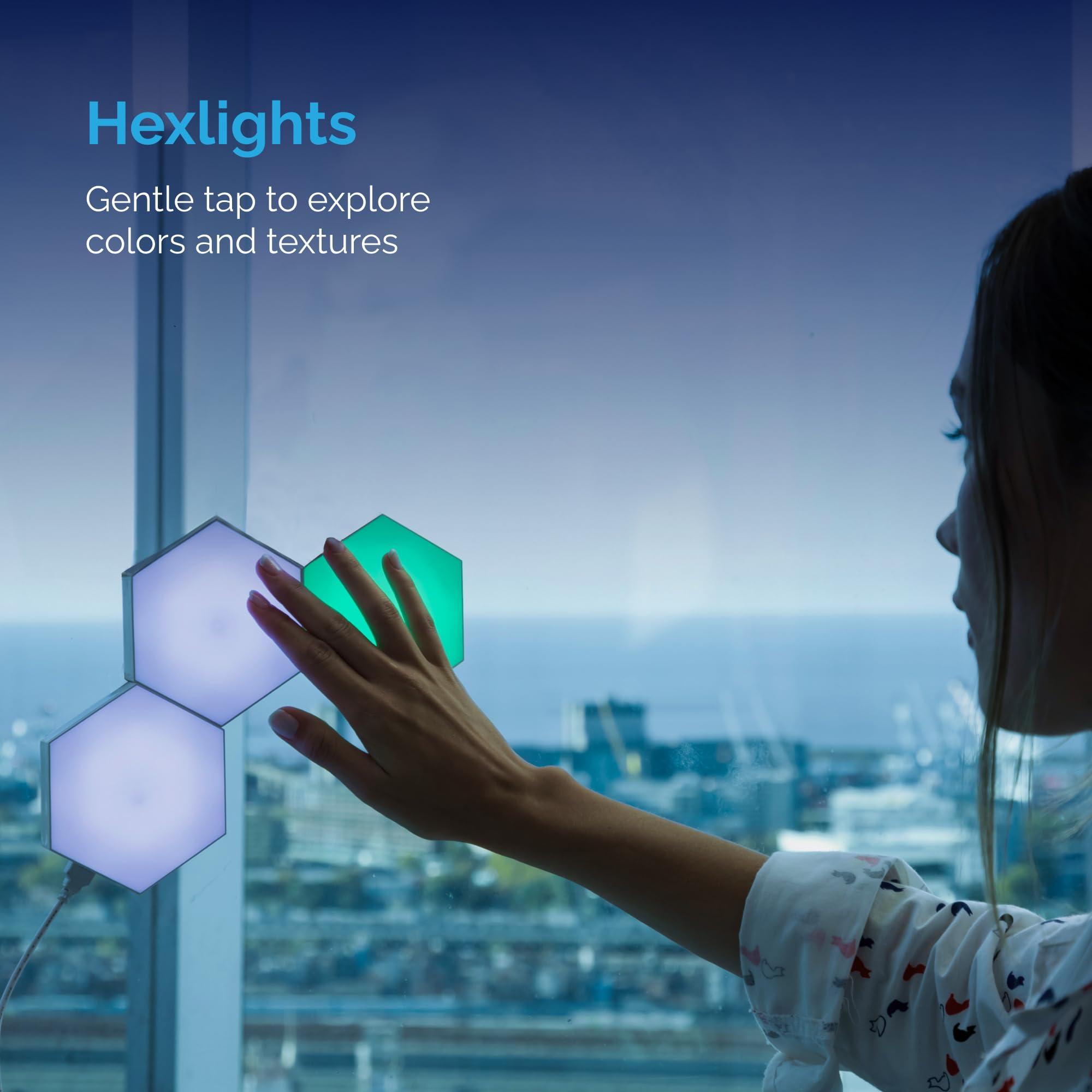 Emberela Hexlights 3-Pack Hexagon Lights, Touch And Remote Controlled Rgb Wall Panels - Led Light Panels For Living Room, Bedroo