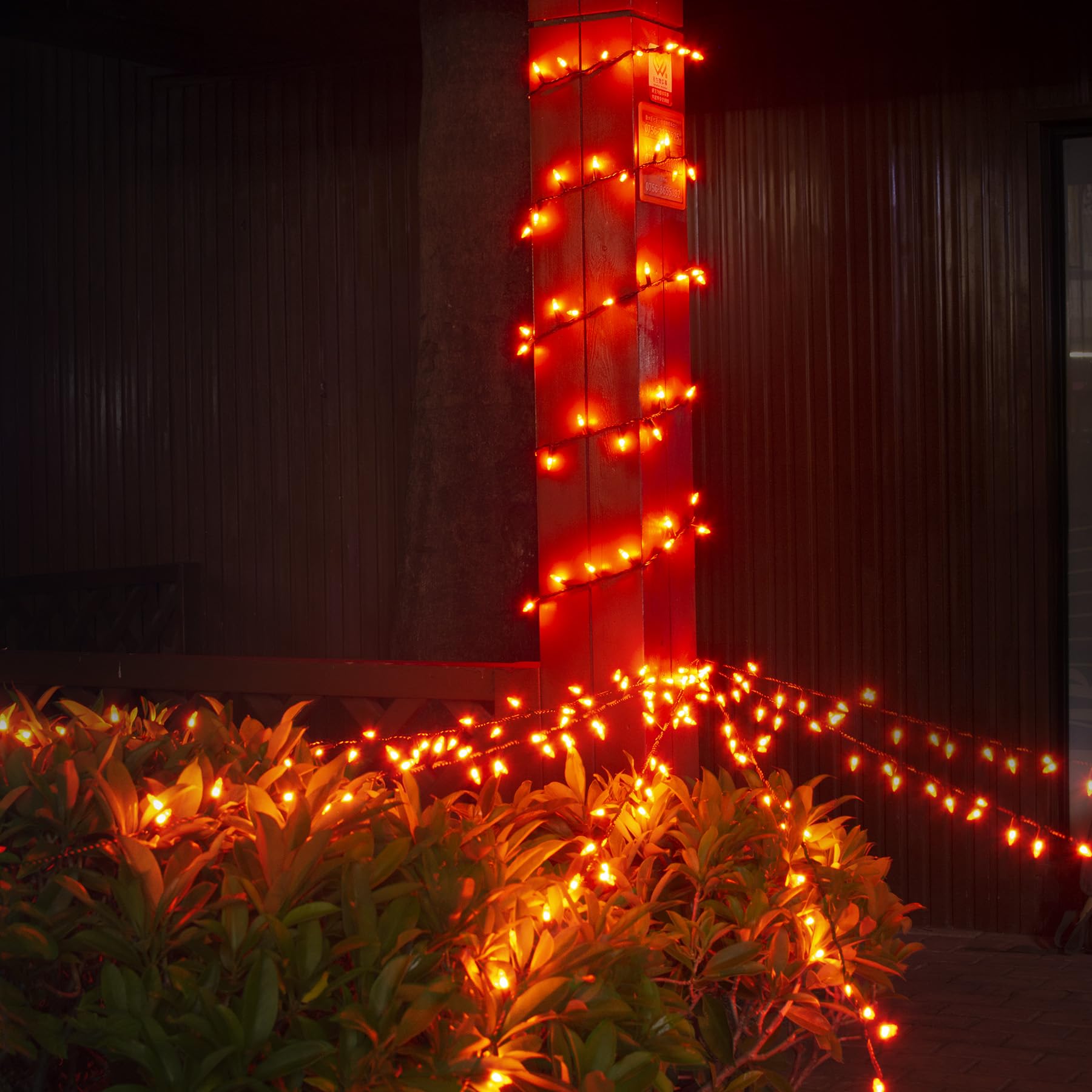 Tigomoov 100 Count Orange String Lights Plug In, 21Ft Orange Fall Lights With Black Wire, Orange Lights For Halloween Indoor Decorations, Mini Orange Fall Lights Outdoor Tree Porch,Party Decor