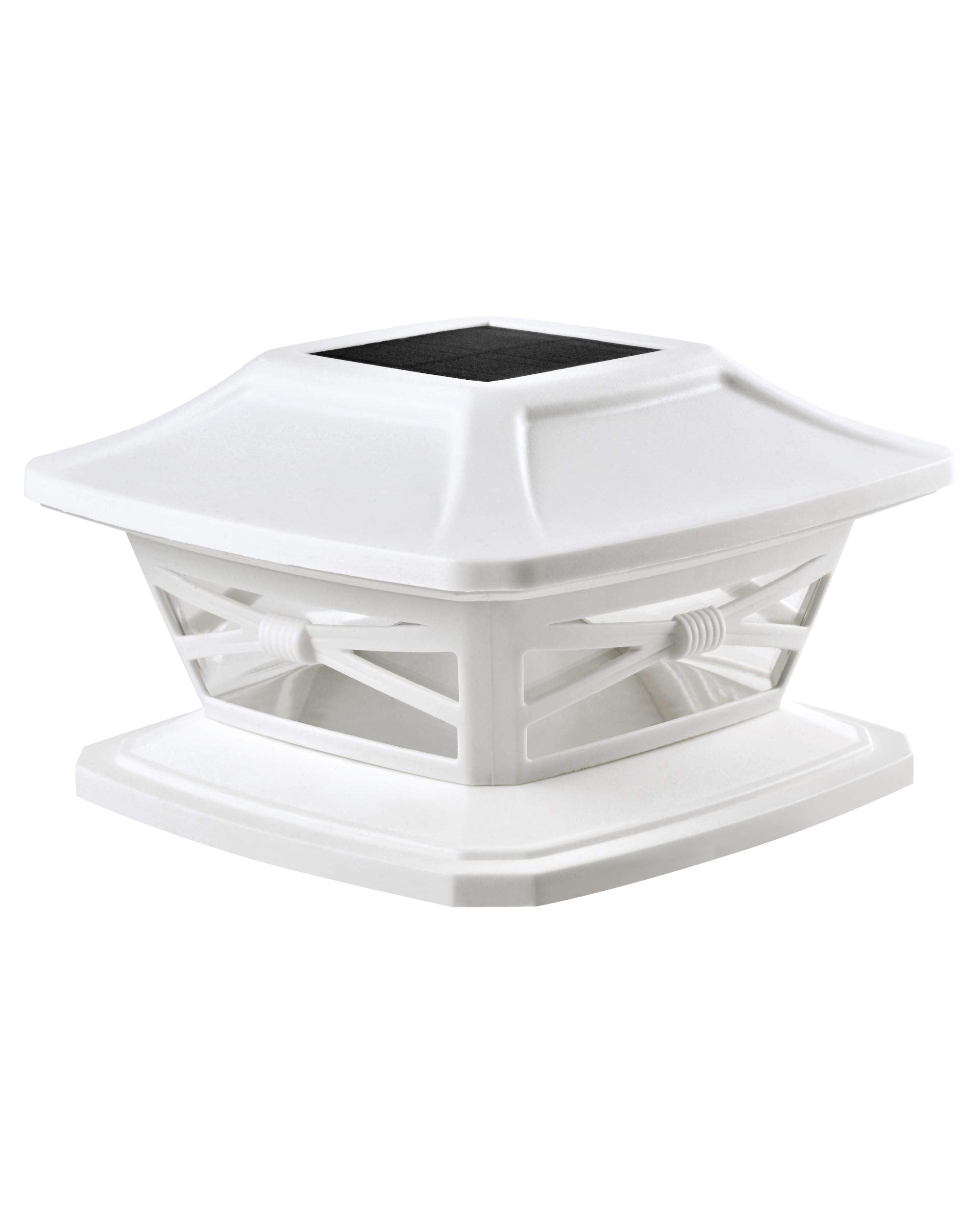 Davinci Lighting Flexfit Solar Outdoor Post Cap Lights - Includes Bases for 4x4 5x5 6x6 Wooden Posts - Bright LED Light - Pearl 