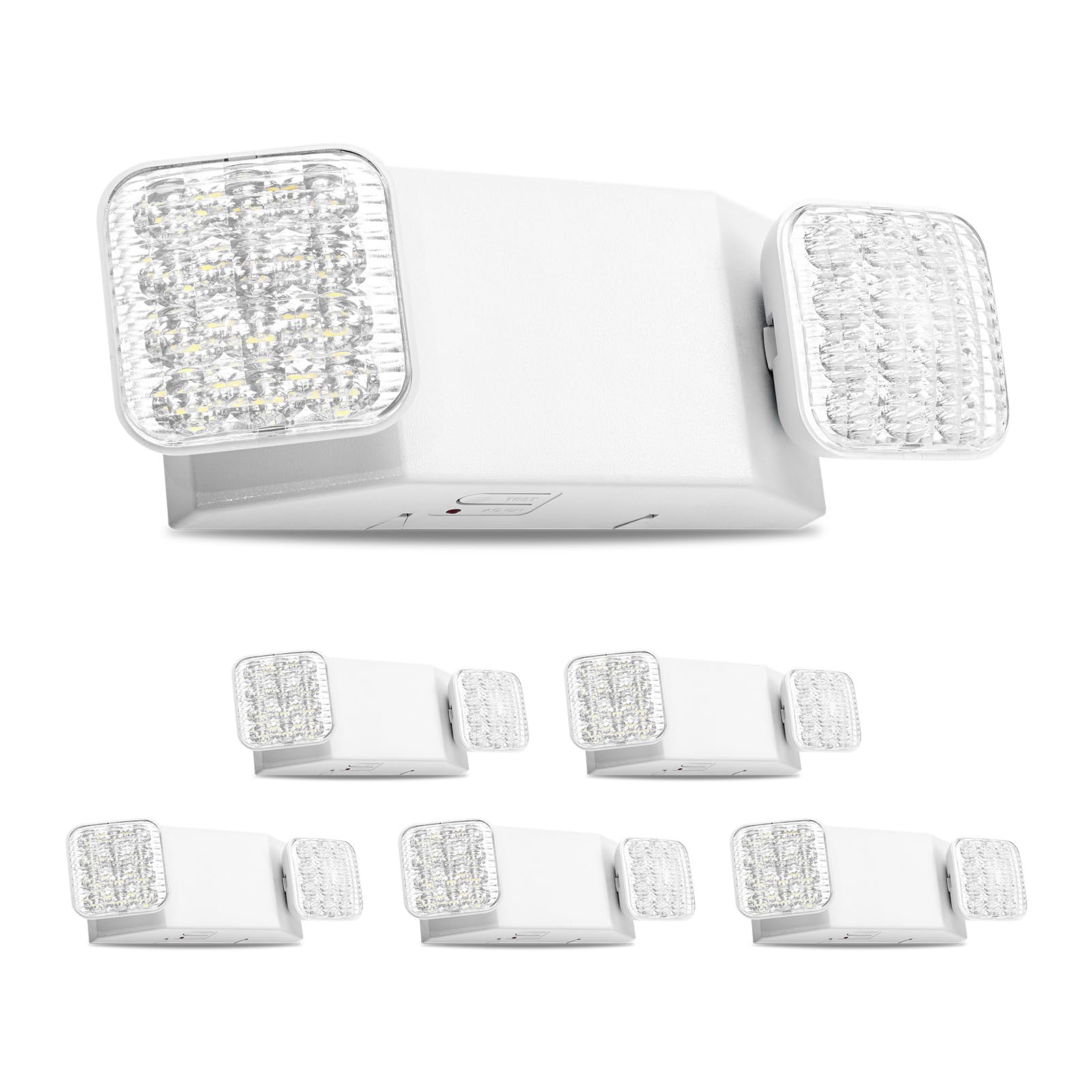 VEVOR 6 Pack Emergency Lights for Business, with Battery Backup, Commercial LED Emergency Exit Lighting Fixtures, AC 120/277V, w