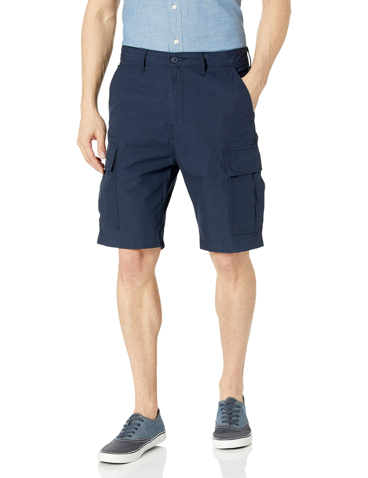 Levis Mens Regular Carrier Cargo Short, Navy Blazer Ripstop, 31