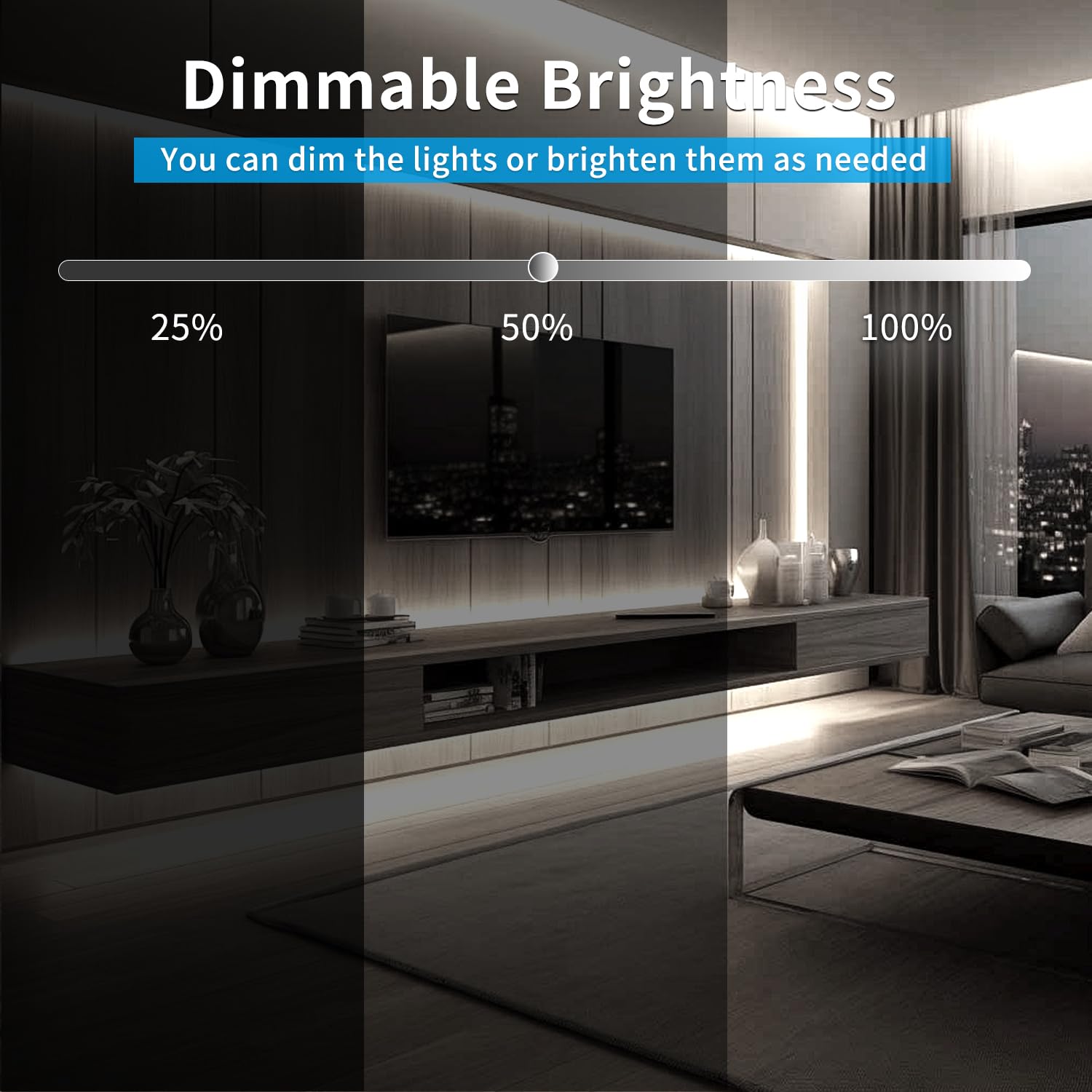 Yeewhale 16.4Ft Cob Led Strip Lights 6000K White Dimmable Dc 24V Flexible Led Tape Light For Bedroom, With Remote And App Control Led Light Strip,For Diy Home Decoration