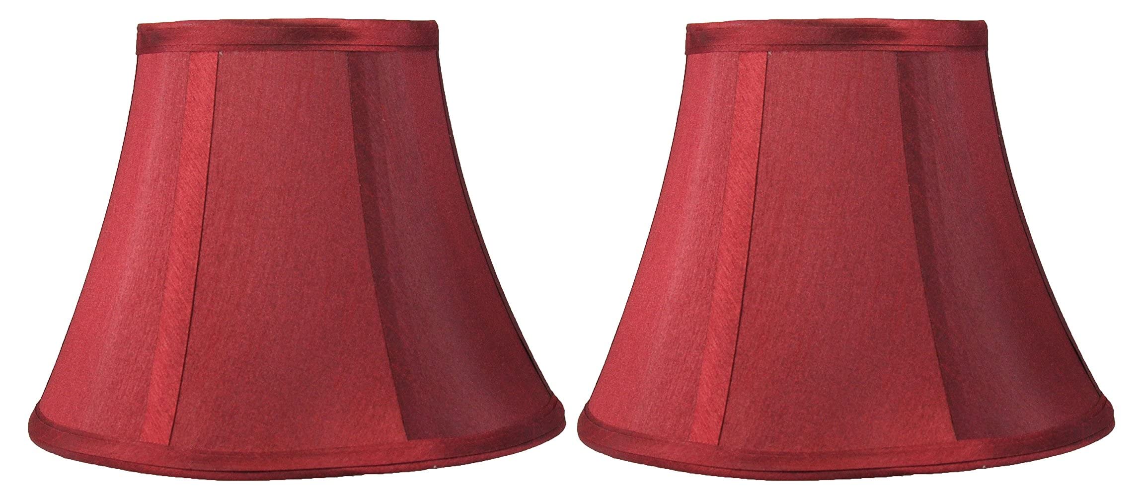 Urbanest Softback Bell Lampshade Set of 2, Faux Silk, 5x9x7 inches, Burgundy, Spider-Fitter