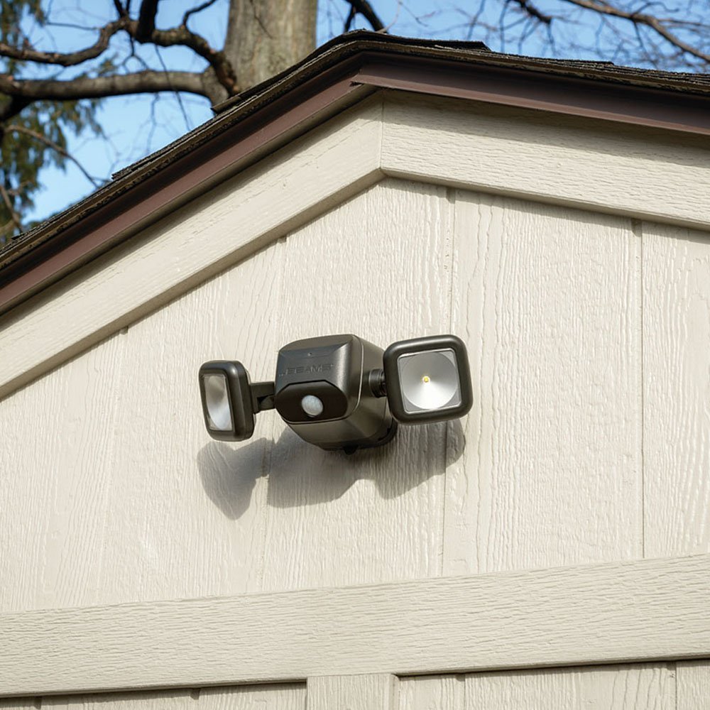 Beams Mb3000 High Performance 500 Lumen Wireless Battery Powered Motion Sensing Led Dual Head Security Spotlight, Brown, 2-Pack