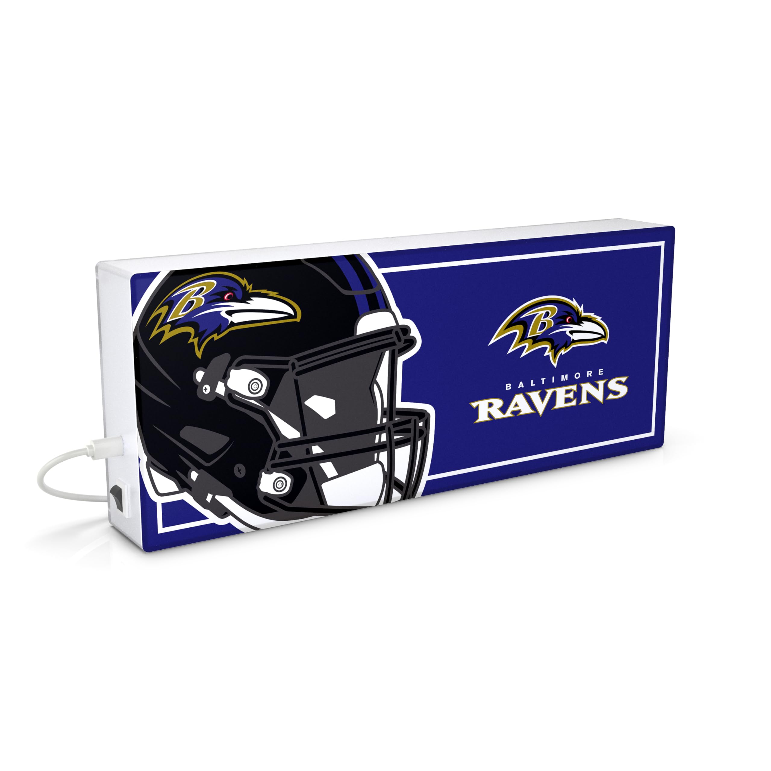 SOAR NFL LED Ambience Light Box: Elevate Your Space with Officially Licensed Wall D  cor, Baltimore Ravens