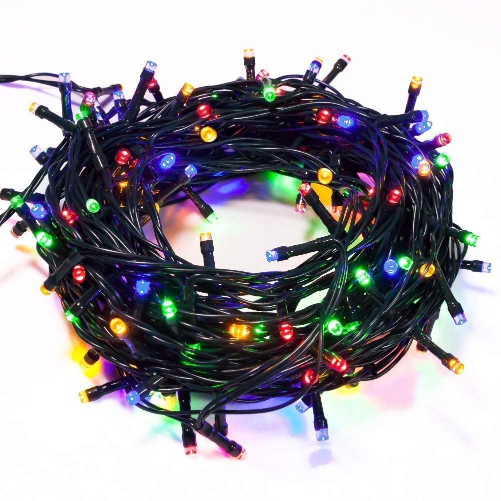Quace 44 LEDs 10M Black/White Wire Fairy String Tree Twinkle Lights 8 Modes for Diwali Christmas Party, Outdoor, Garden, Wedding