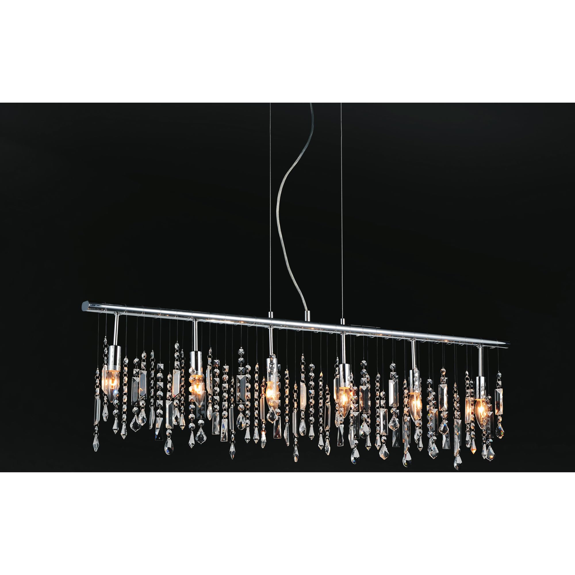 CWI Lighting Janine 6 Light Down Transitional Metal Chandelier in Chrome