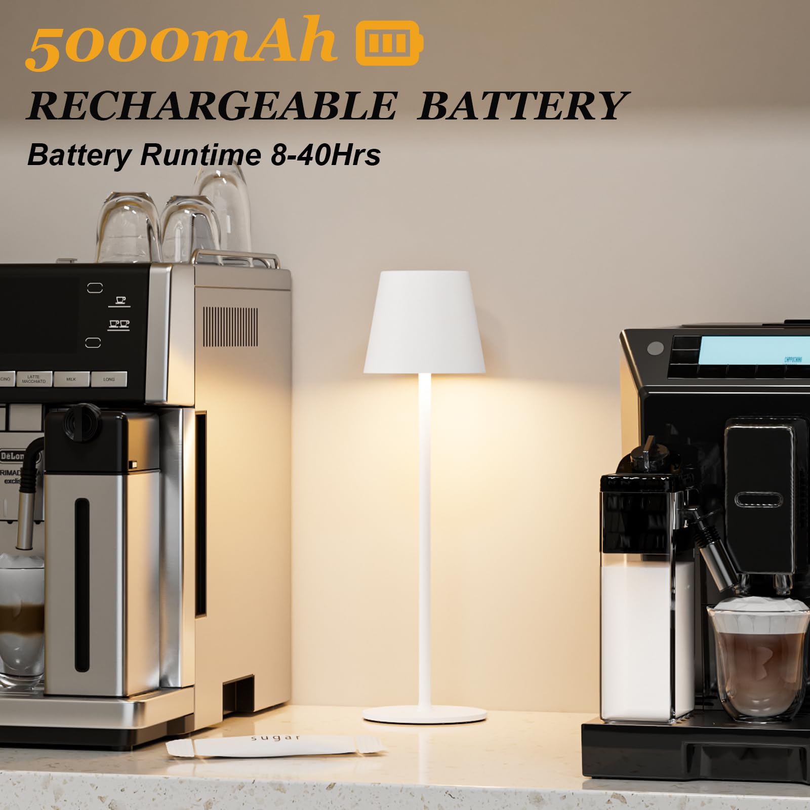 Kakanuo Cordless Table Lamp Rechargeable White - Kk 2 Pack 5000Mah Battery Operated Lamp For Table, 3 Color Stepless Dimming Wir