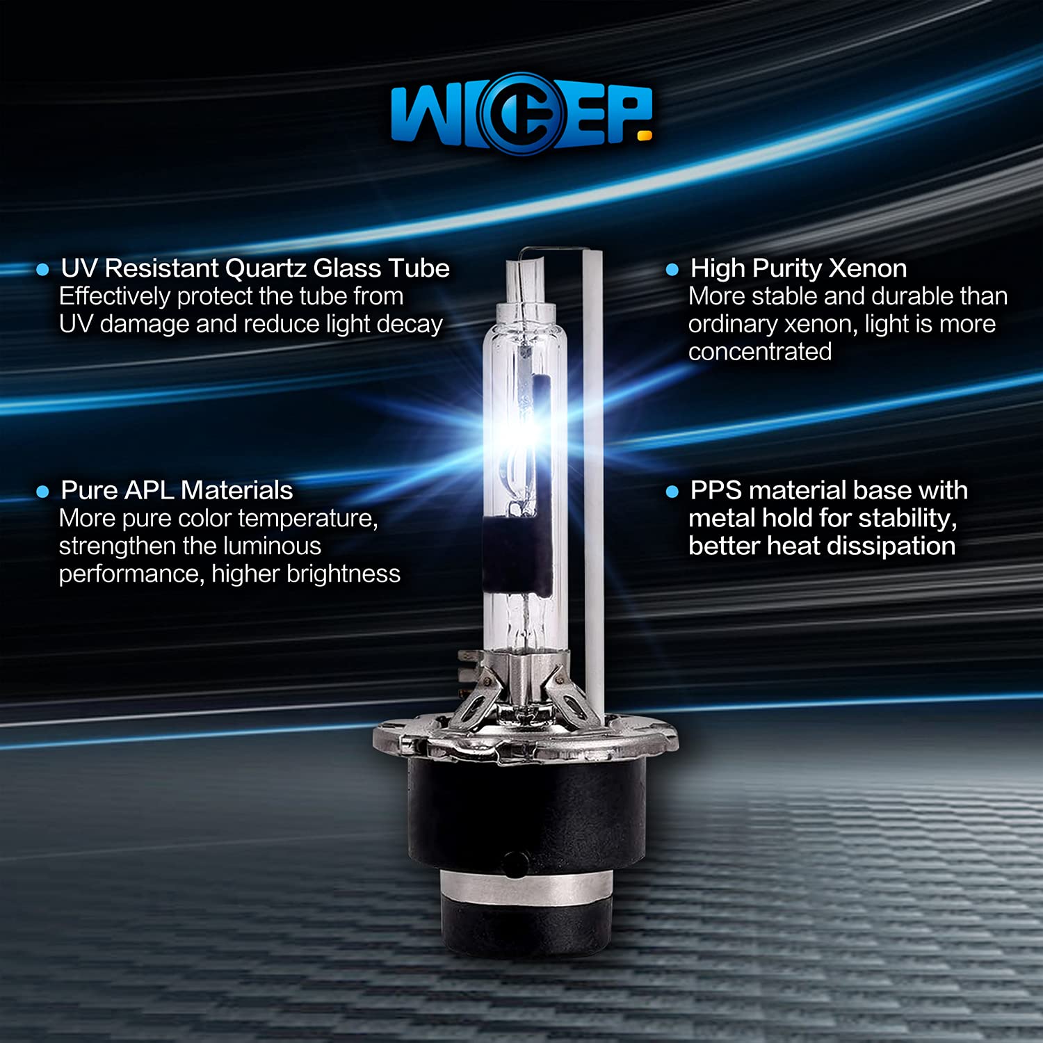 wideep D2R Xenon HID Headlight Bulbs 6000K 35W Low Beam Replacement 2 Pcs
