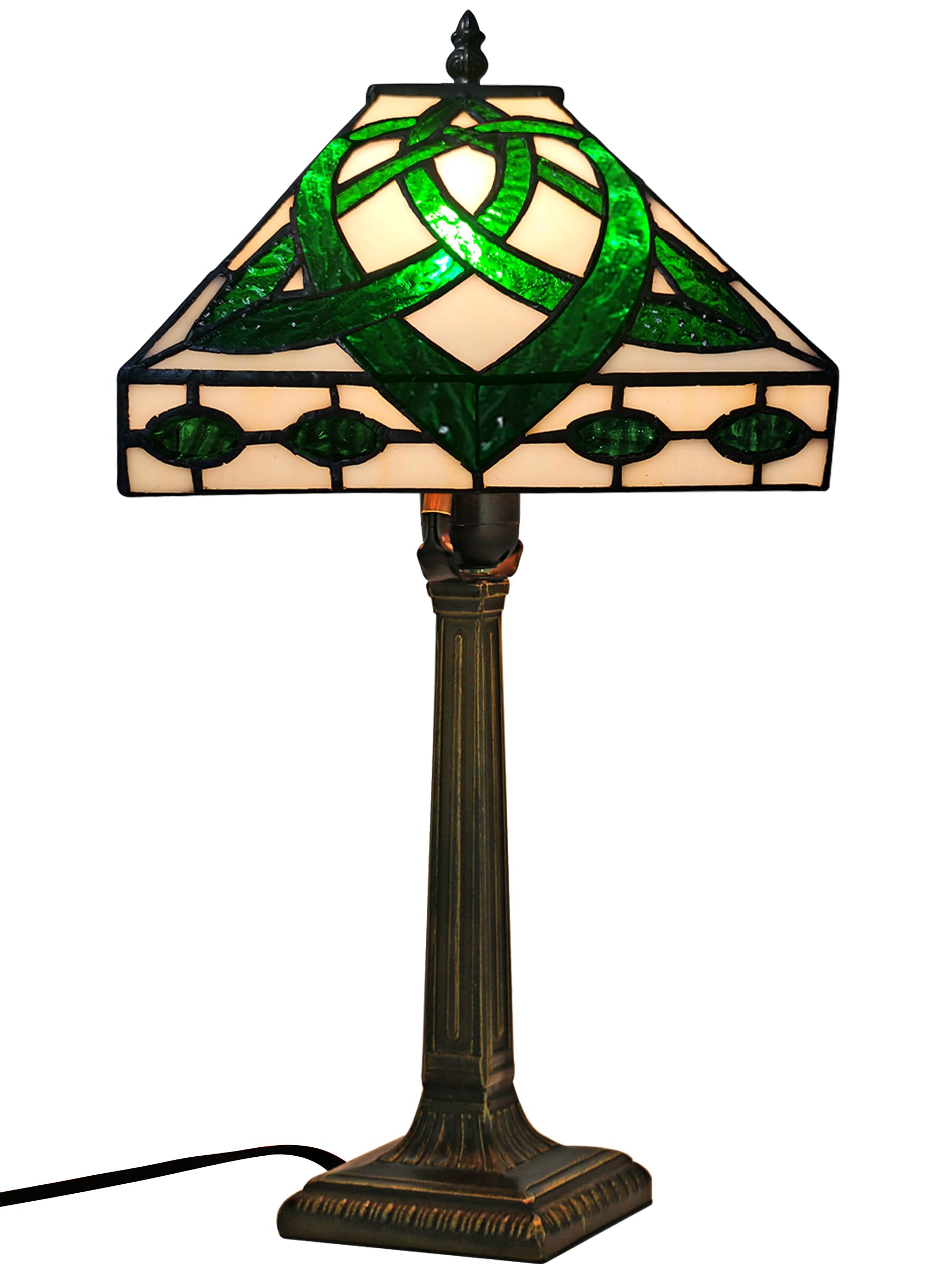 KY&BOSAM Tiffany Table Lamps Irish Celtic 17500 Lumens UL Tiffany Style lamp Light Stained Glass Desk Lamp Shade E26 Bulb Holder