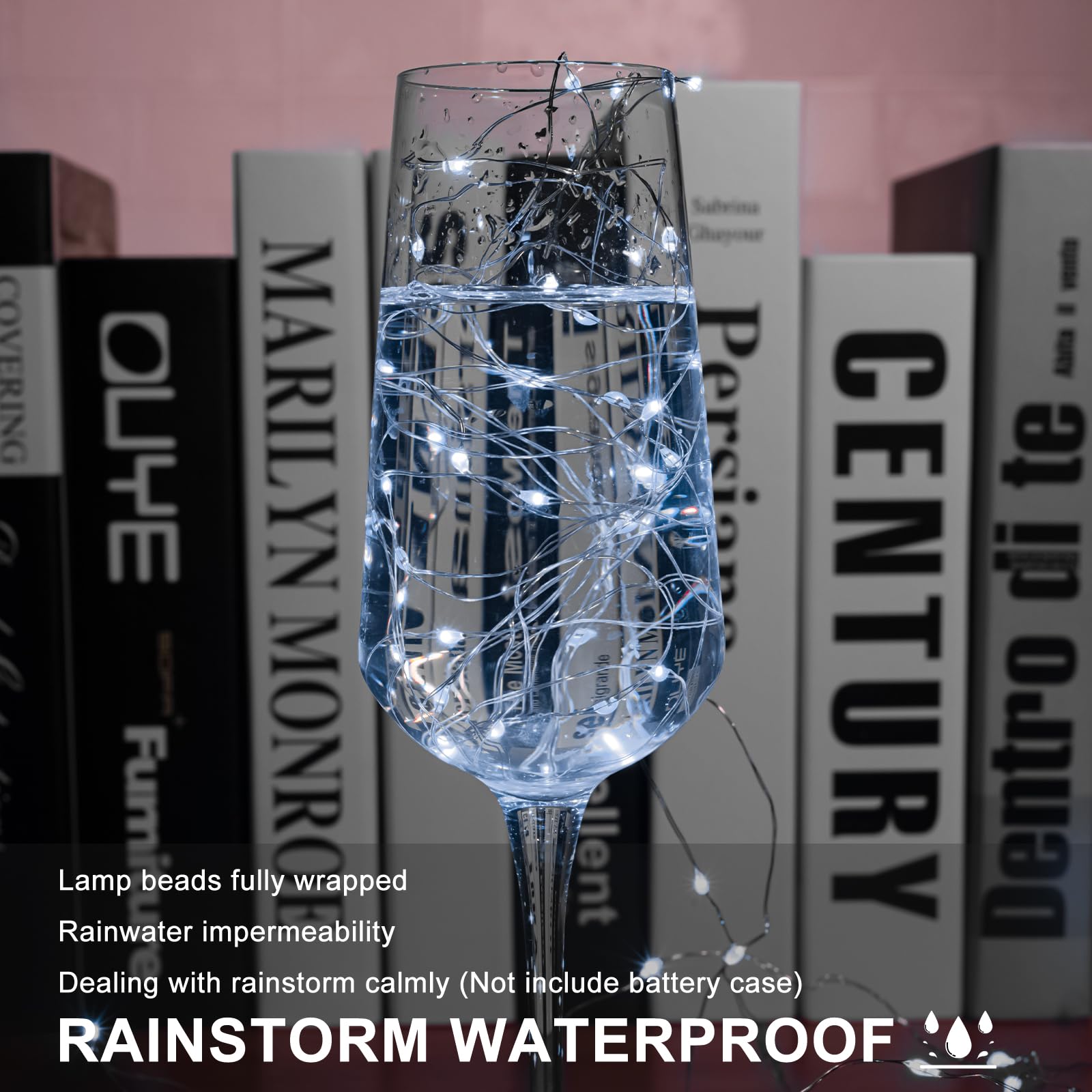 Sinamer 6 Pack White Fairy Lights Battery Operated Lights, 7Ft 20 Led Mini String Lights, Waterproof Silver Wire Starry For Mason Jars Wedding Party Centerpiece Table Christmas