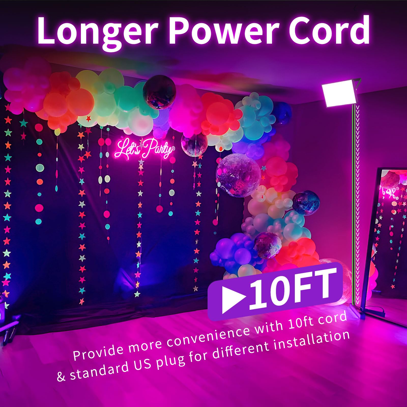 YAYIT 200W Blacklight Flood Light - IP66 Waterproof, Aluminum, 10ft Cord, 4 Pack, Perfect for Parties, Halloween, Stage, Gym