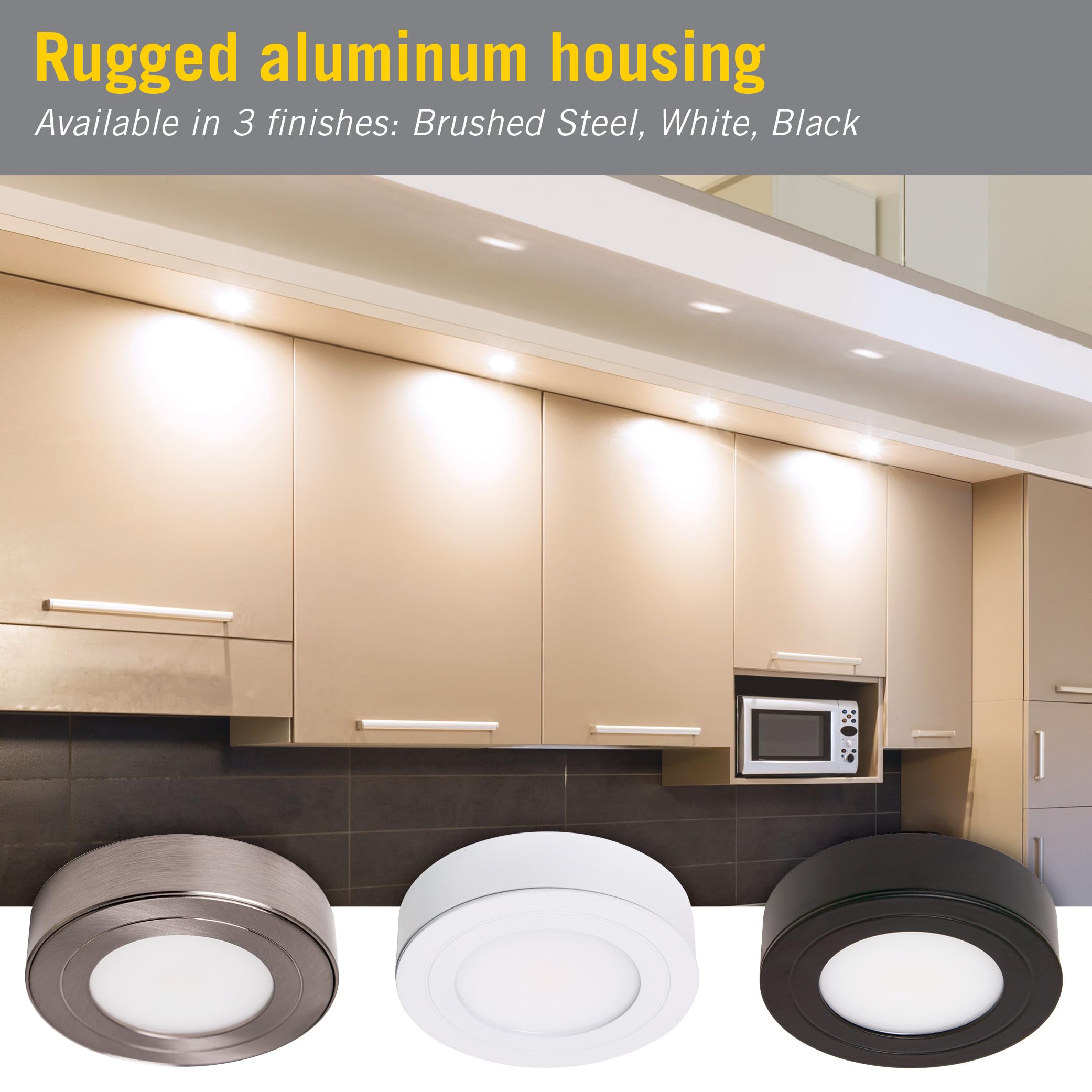 Armacost Lighting Dimmable LED Puck Light 2700K Soft White Brushed Steel Model 213411