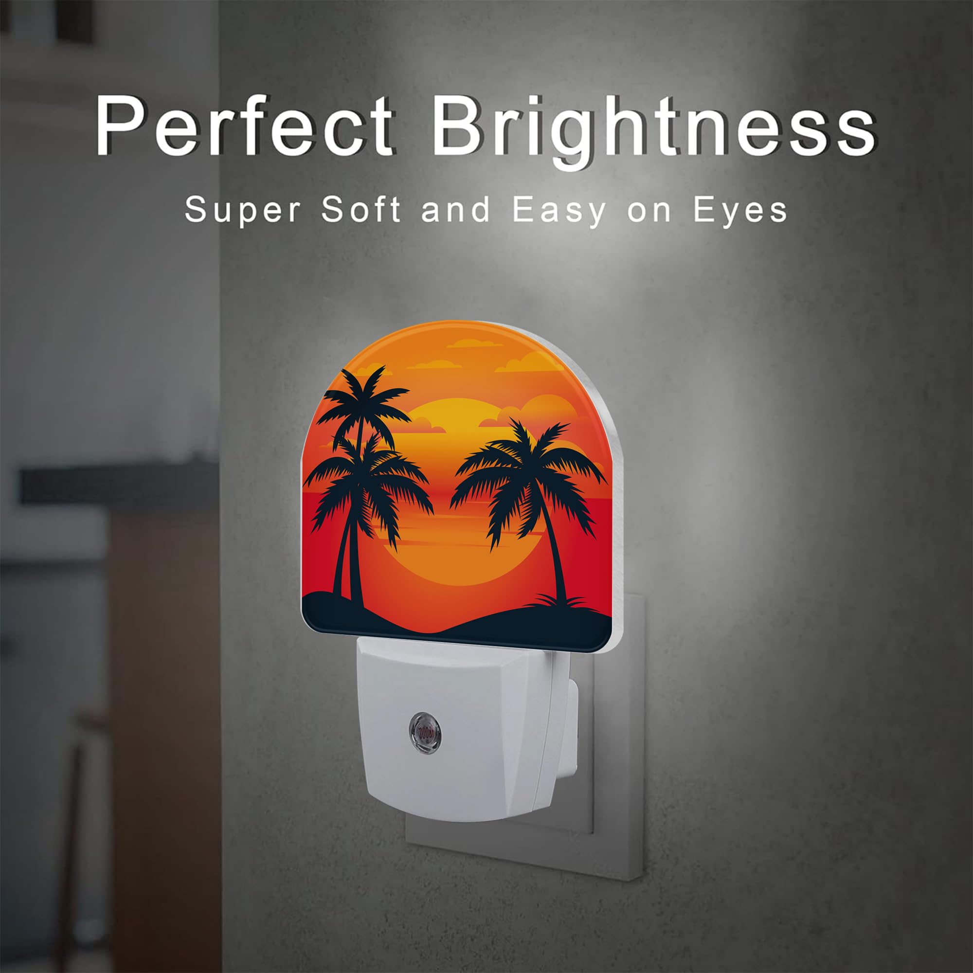 sndheke Palm Tree Night Light, Sunset Design, 0.5W Energy Saving, Kids Home Decor, Model SBD04, Color21