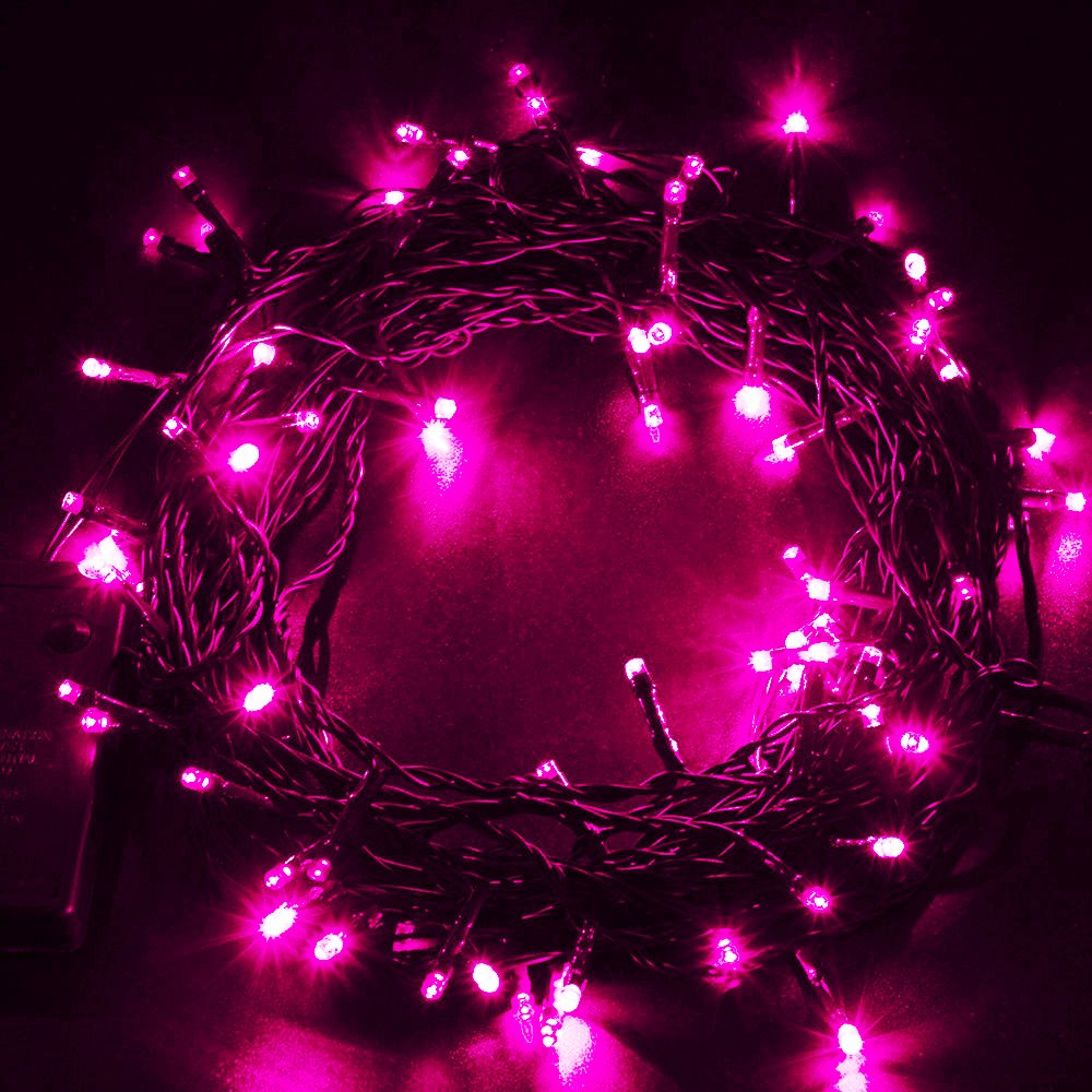 30 Mini Bulb Led Battery Operated Fairy String Lights In Pink For Valentines Day, Romantic Wedding, Home Decoration Room Lighting, Christmas, Crafts (158&quot; Inch Long String)
