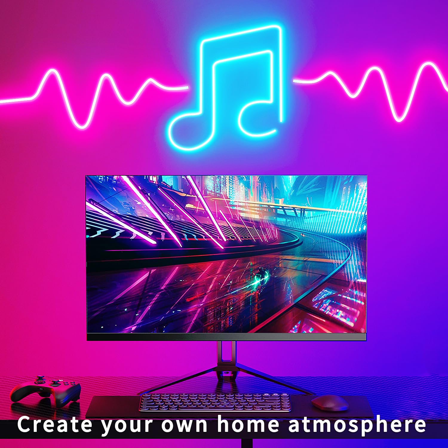 segrass LED Strip Lights 66FT, RGB Color Changing, Waterproof, Music Sync, Remote Control, Model: segrass-nh66ft06