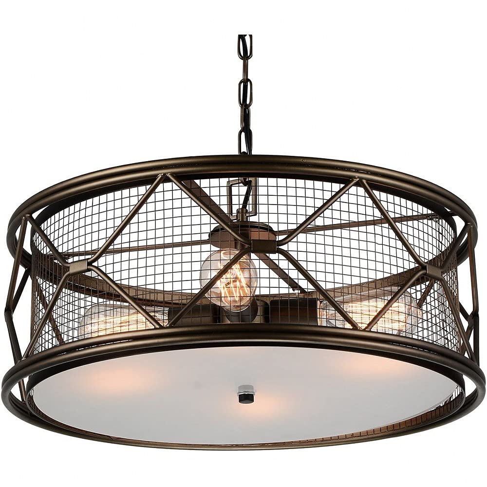 Cwi Lighting Kali 4-Light Farmhouse Metal Chandelier, Light Brown Finish, Stylish Home Decor